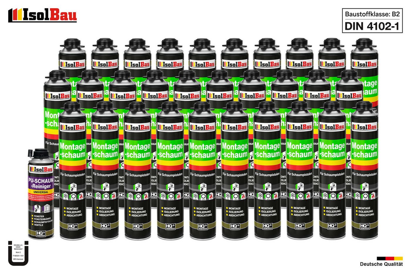 Thumbnail - None Fenster SET Pistolenschaum 30 x 750 ml PU-Schaum-Schaumpistole Dämmen, Pistolenschaum 30 x 750 ml + 1 Reiniger 500m...