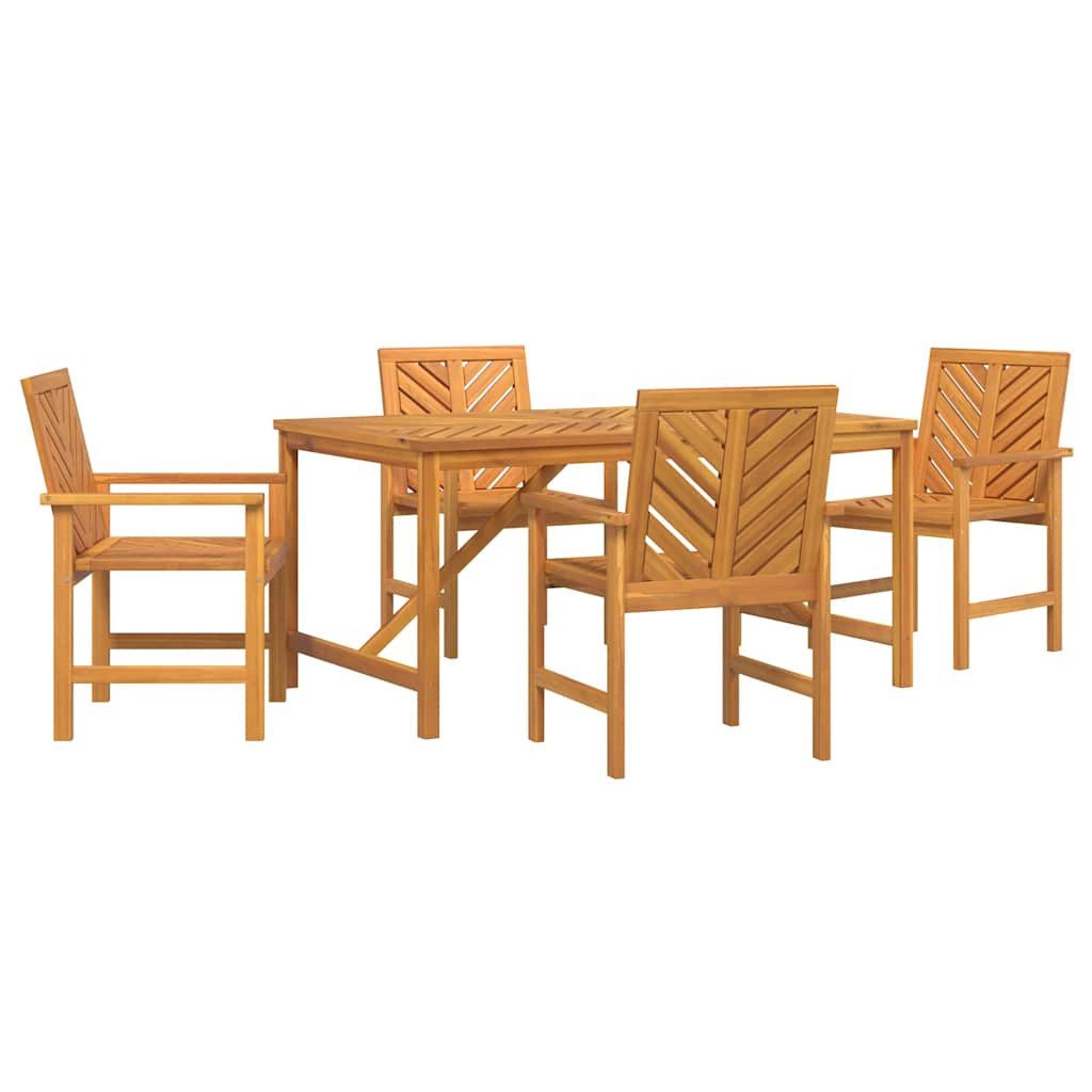 vidaXL Gartentisch Garten Essgruppe 5 Stk. Braun Massivholz (5-St)