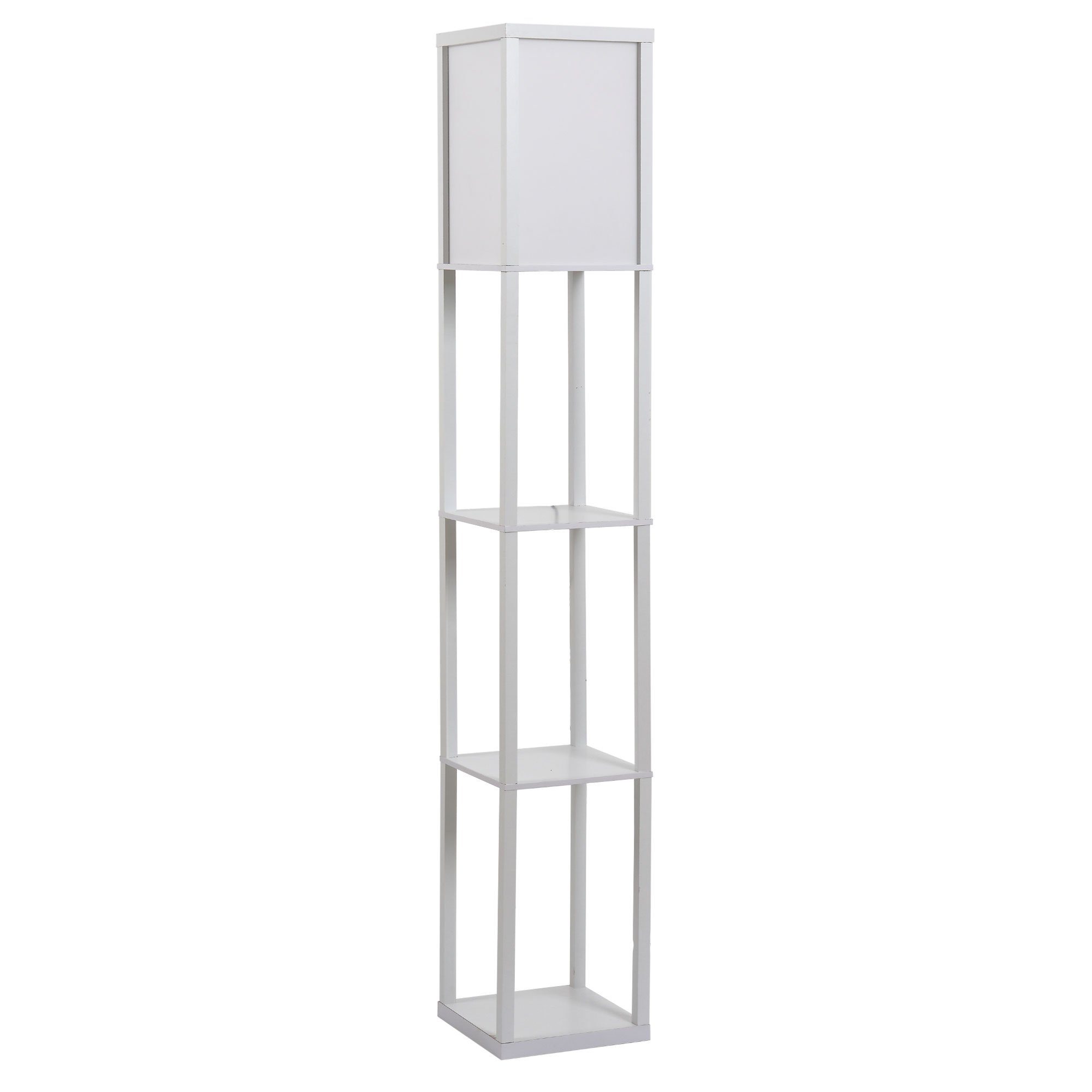HOMCOM Stehlampe Stehleuchte mit Regalen für günstig online kaufen