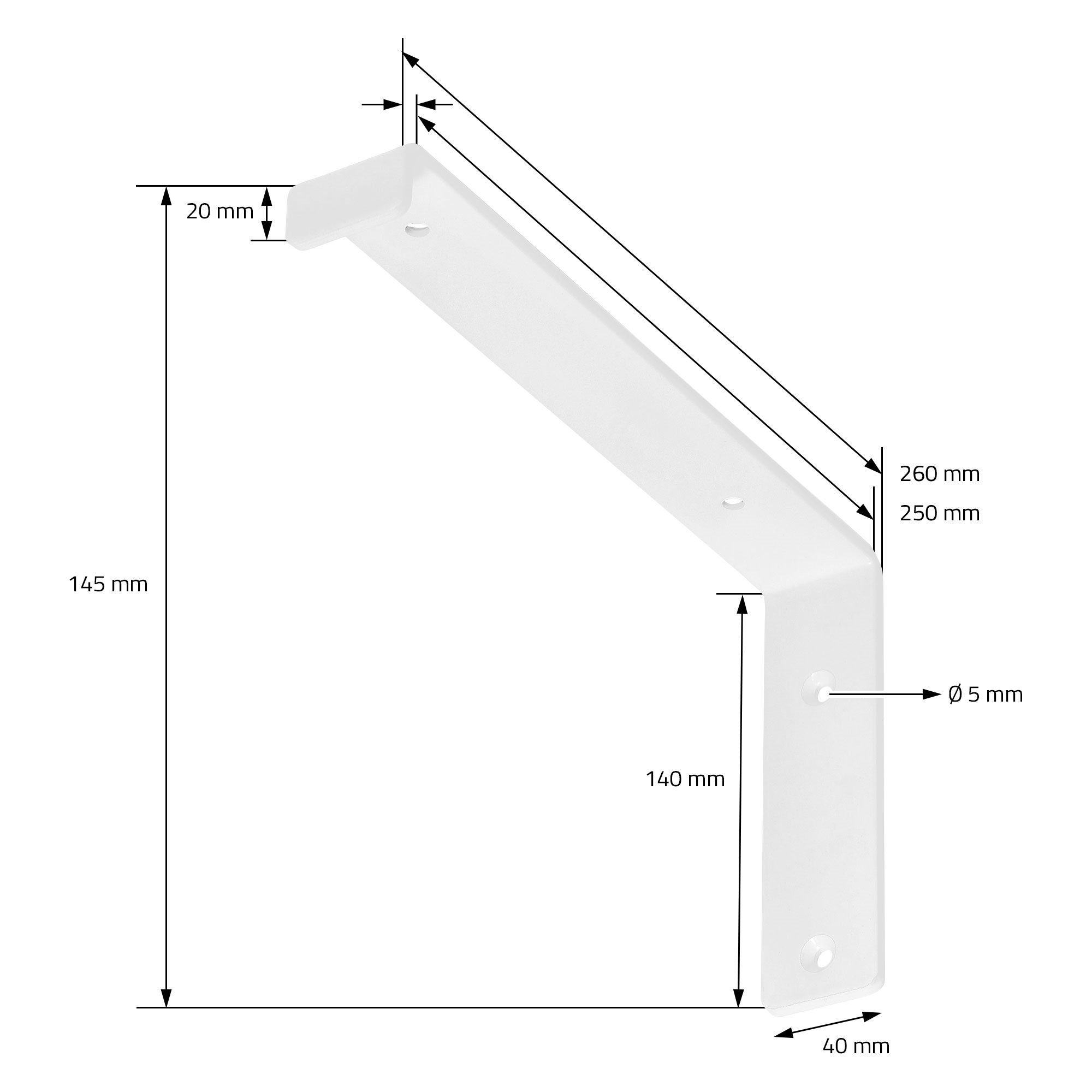 Regalwinkel Regalhalterung Schrauben 2 Weiß Industrielle L-Form Regalträger Stück 25x4x14cm Regal Metall ML-DESIGN Wandhalterung, mit Industriell