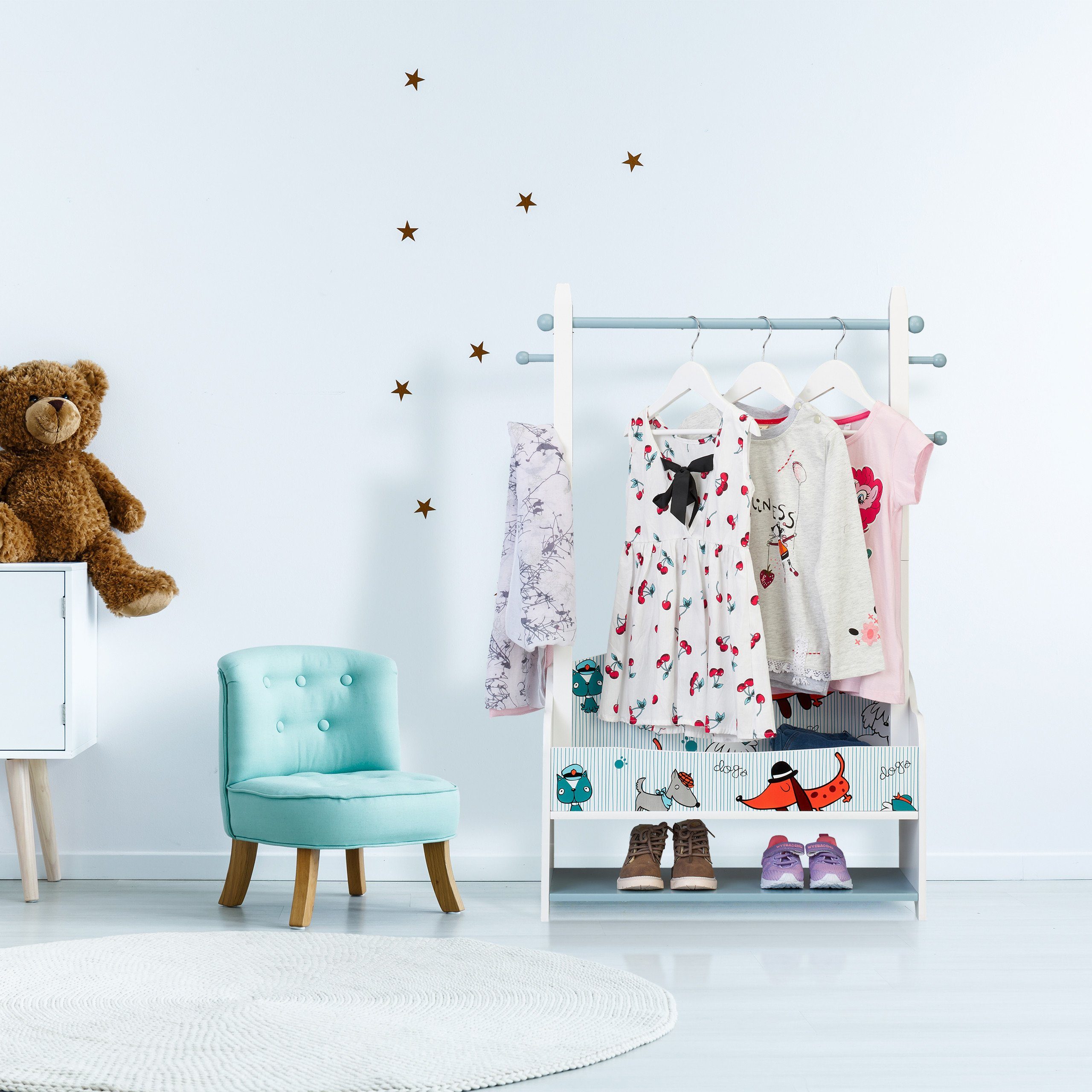 relaxdays Kleiderständer für Kinder Hunde-Motiv, (1 St) – Bild 2 von 5