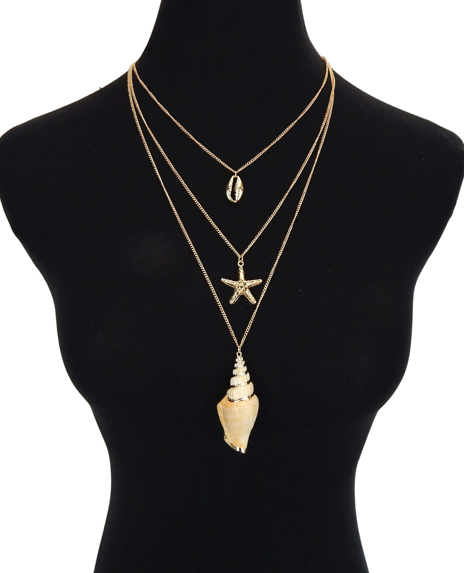 Ella Jonte Kette mit Anhänger, maritime Boho Layering Kette gold Seestern M günstig online kaufen