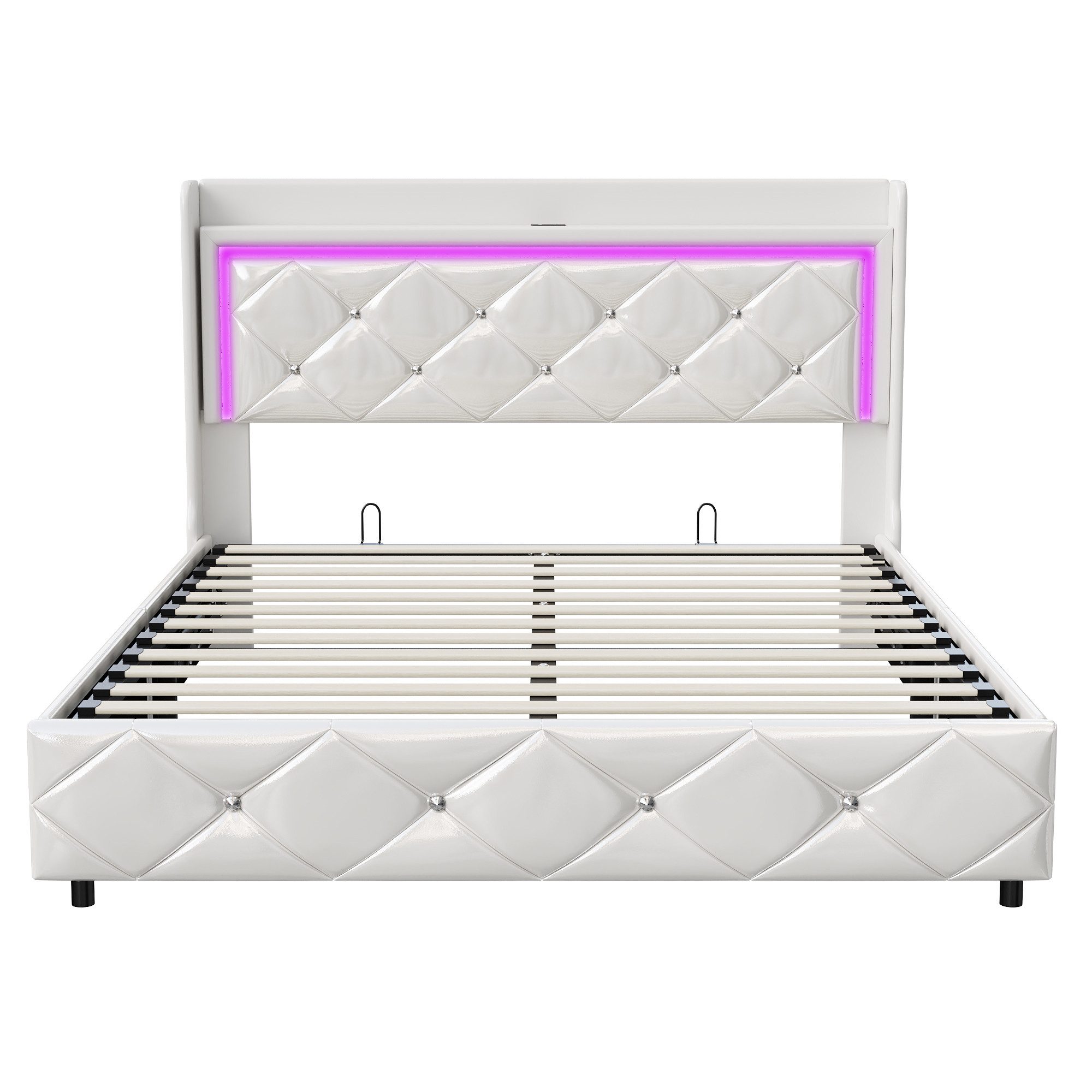 Furnishings Home Polsterbett LED Stauraumbett Doppelbett (Hydraulisch anheb günstig online kaufen