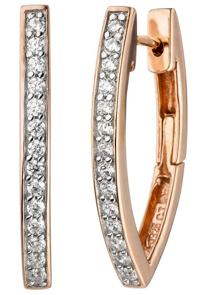 JOBO Paar Creolen, 925 Silber roségold ... JOBO Paar Creolen, 925 Silber roségold ...