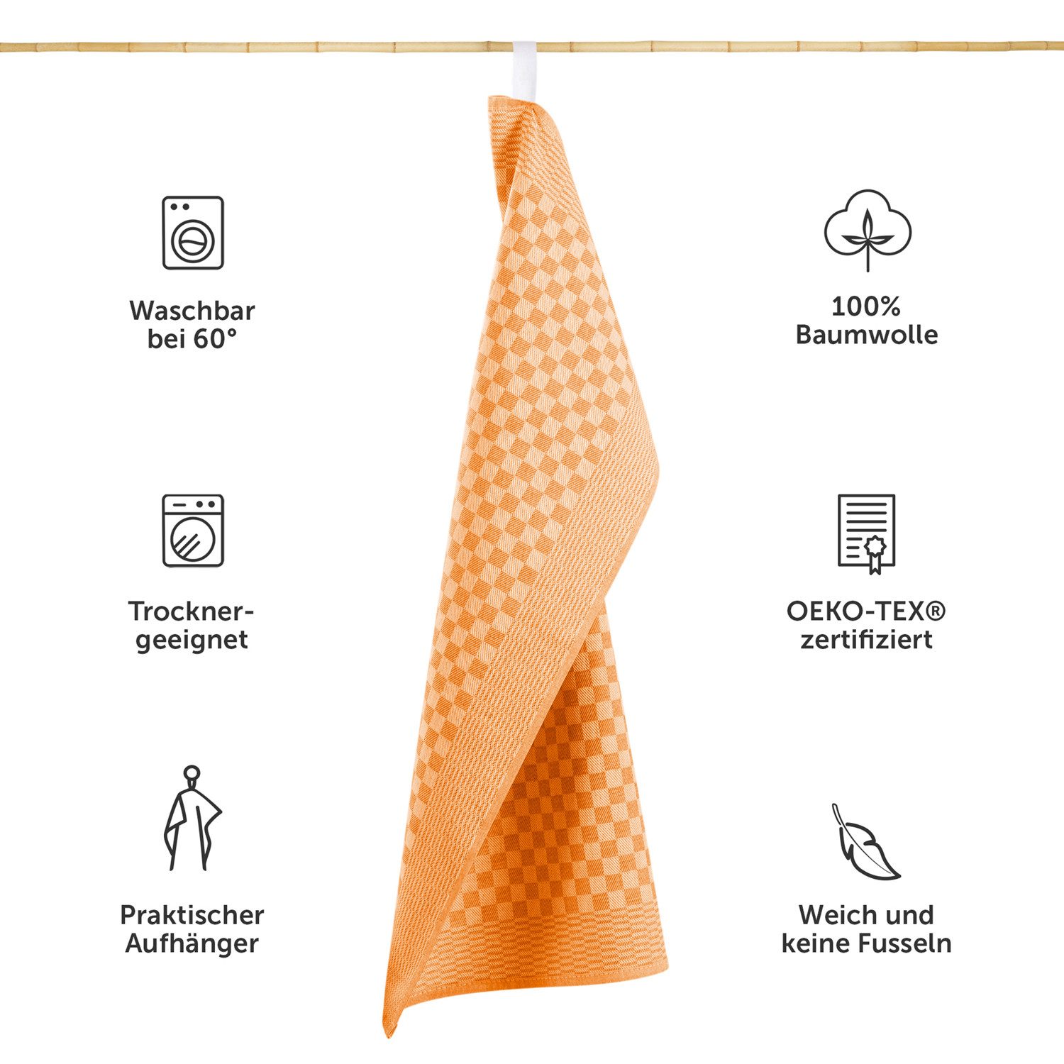 Blumtal Geschirrtuch Premium Geschirrhandtücher in 50 x 70 cm, (Set, 10-tlg., 5, 10 oder 20 Geschirrtücher), 100% Baumwolle, Oeko-TEX® Zertifiziert – Bild 3 von 5