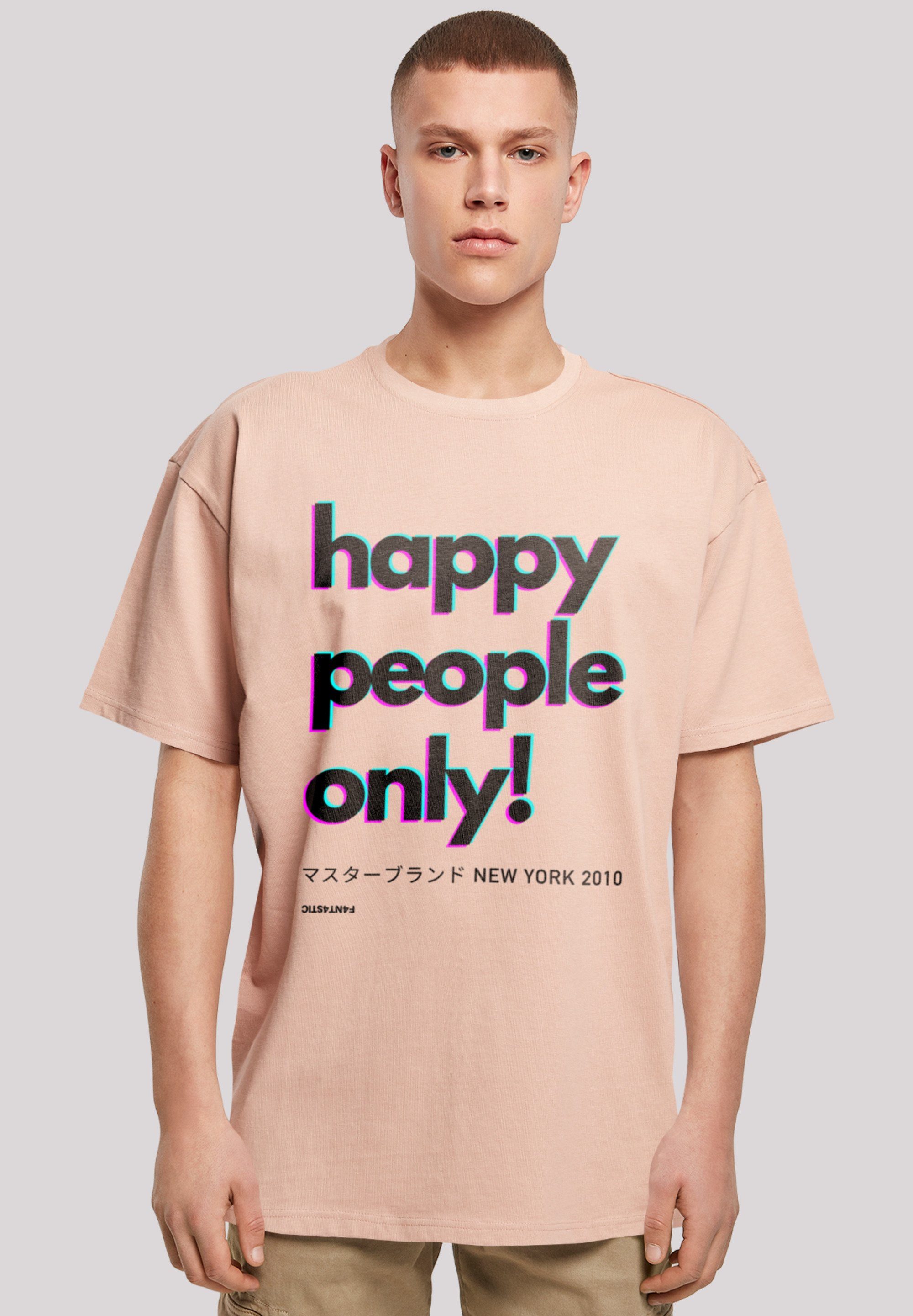 F4NT4STIC T-Shirt Happy people only New York Print amber