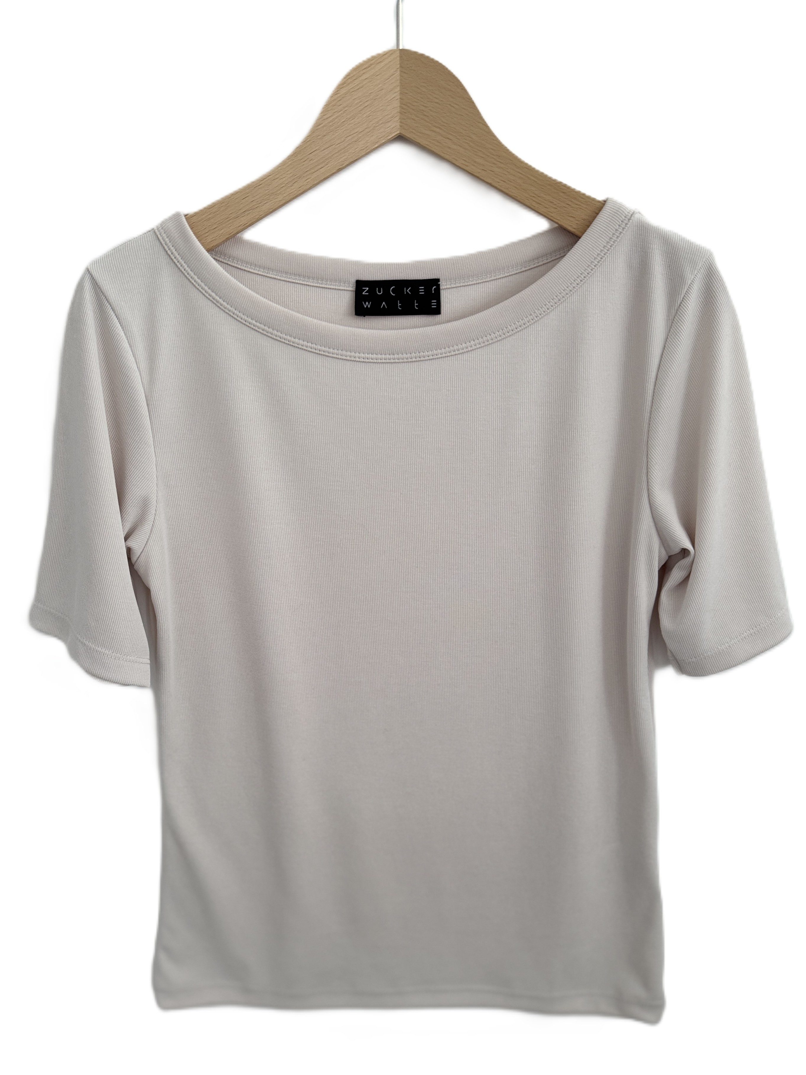 Zuckerwatte T-Shirt modisches Rundhalsshirt, Rippoptik, weiche günstig online kaufen