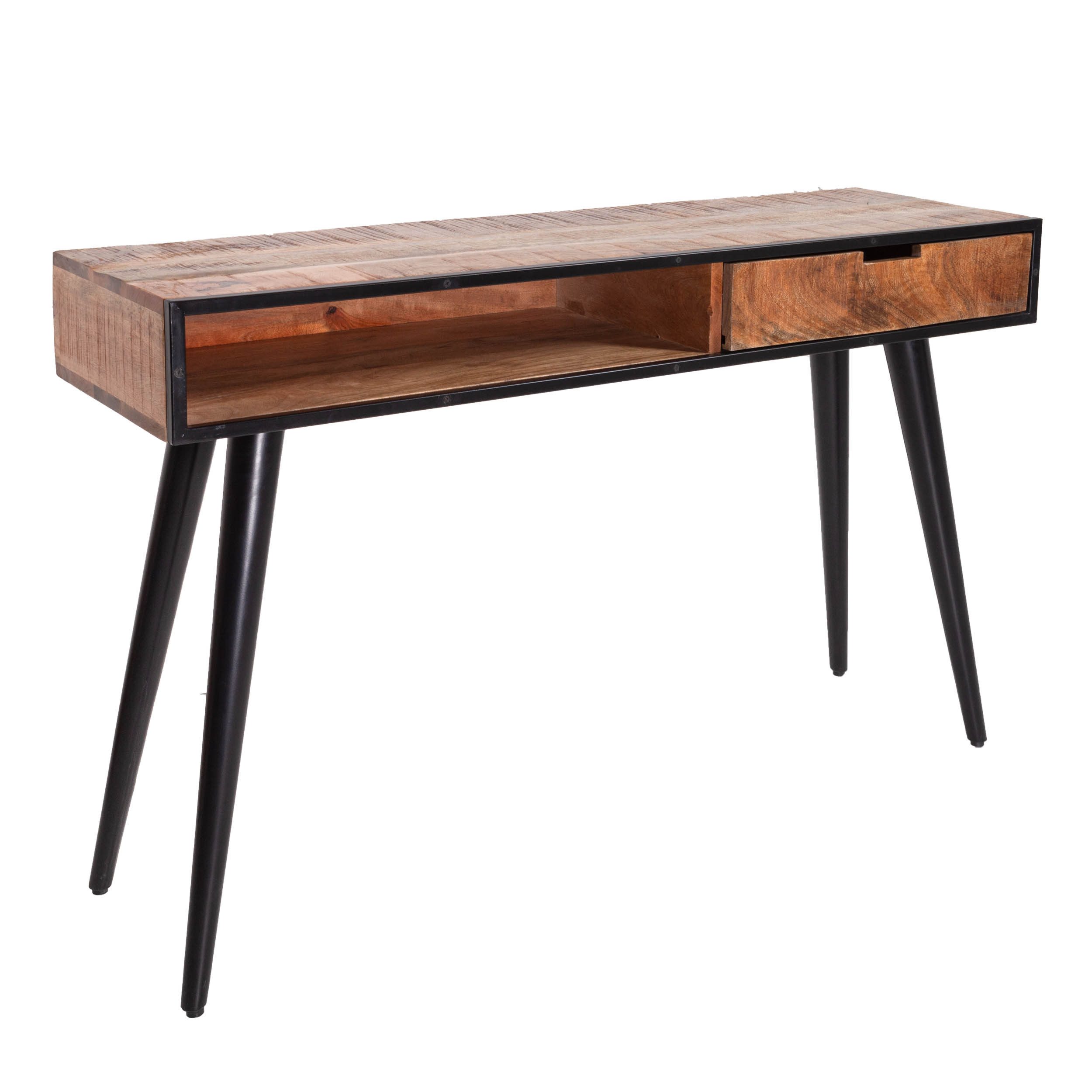 riess-ambiente Konsolentisch INDUSTRIAL 120cm natur, Massivholz · mit Schublade · Industrial Design · Mangoholz
