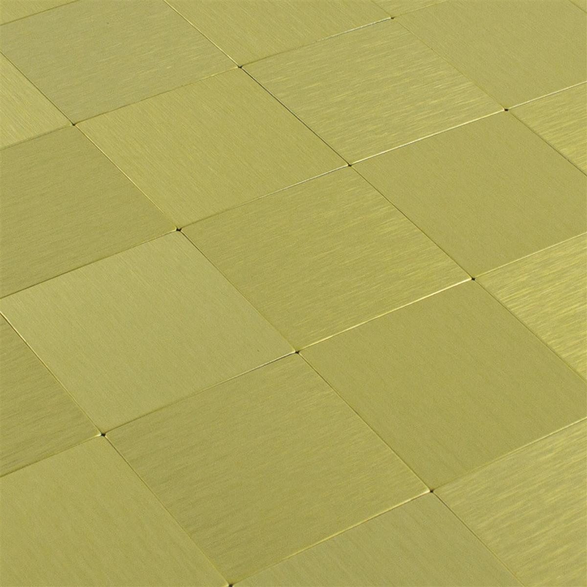 Mosafil Mosaikfliesen Mosaikfliesen Metall Selbstklebend Vryburg Gold Quadrat 48, Metall-Aluminium 30.500x30.500, gold
