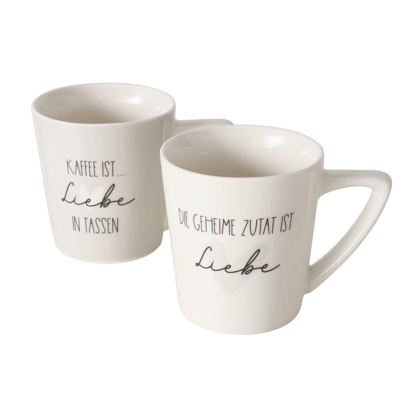 BOLTZE Becher Becherset als Geschenkidee "Kaffee ist Liebe & Geheimzutat Liebe" von