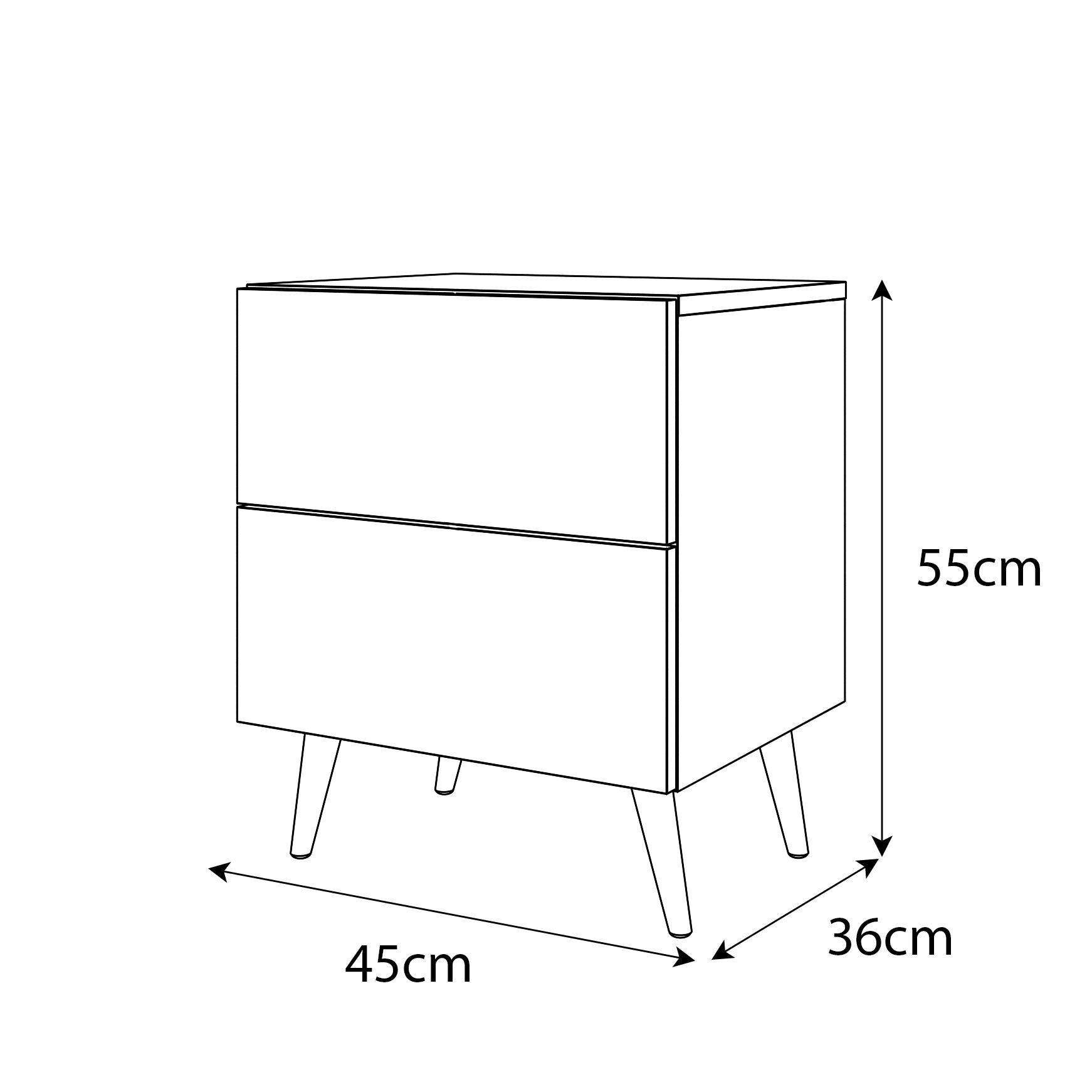 Lookway Nachttisch AURA LUX mit Hochglanzfronten und LED-Beleuchtung, (1x Nachttisch), 45x36x55 cm – Bild 5 von 5