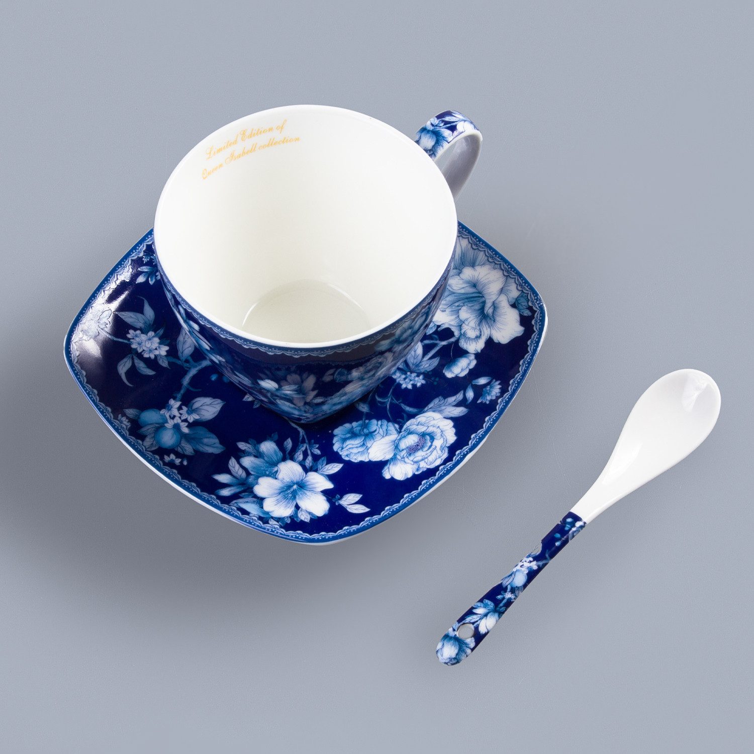 Queen Isabell Tasse Klassisches Porzellanset, feines Knochenporzellan, 250 ml