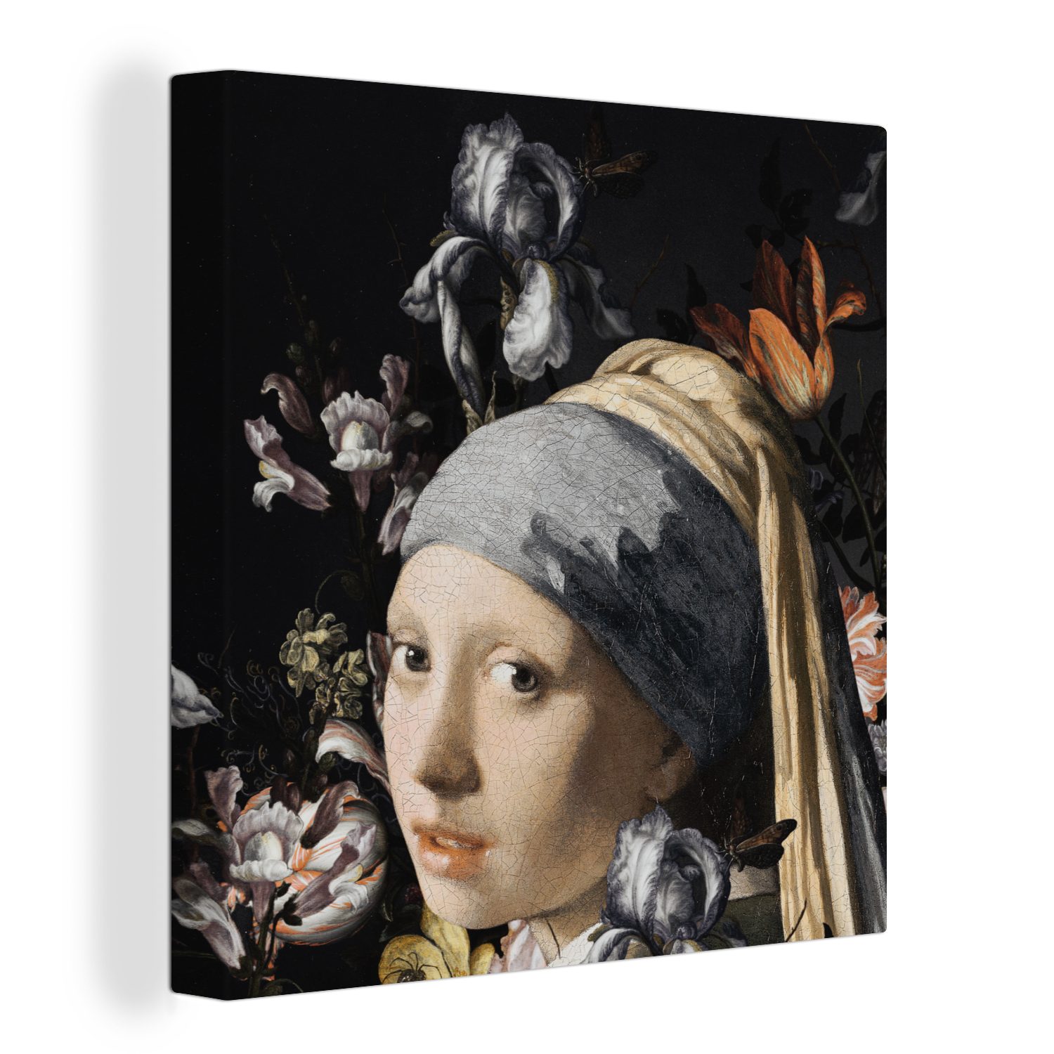 - Leinwand St), OneMillionCanvasses® Wohnzimmer - Gemälde Bilder Schlafzimmer Blumen (1 für Vermeer, Gemälde