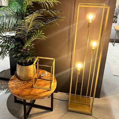 famlights Stehlampe, Stehleuchte Liva in Gold aus Metall E27 3-flammig, keine Angabe, Leuchtmittel enthalten: Nein, warmweiss, Stehlampe, Standlampe