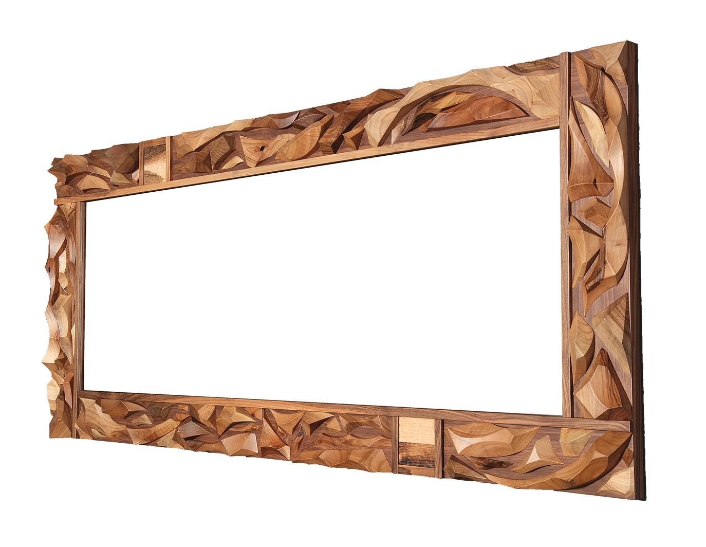 JVmoebel Wandspiegel Eleganter Spiegel aus braunem Holz mit Glasoberfläche für Schlafzimmer (1-St), Made in Europe