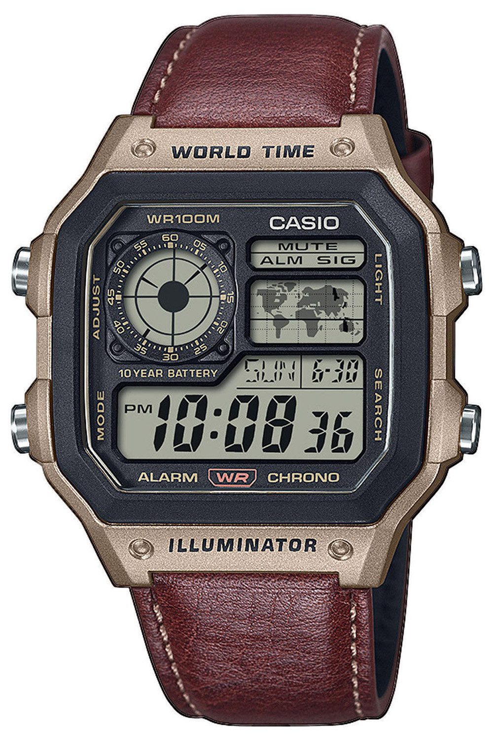 CASIO Digitaluhr Herrenuhr Digital mit Lederband günstig online kaufen
