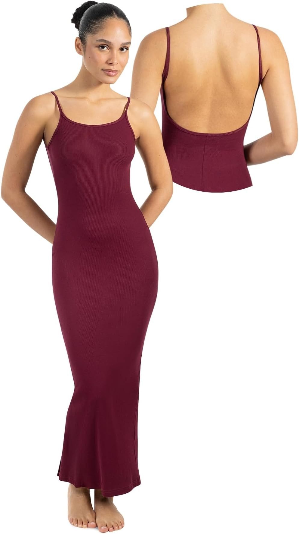 Smilodox Maxikleid Aveline Backless, Figurbetontes Rückenfreies Rippstrickk günstig online kaufen