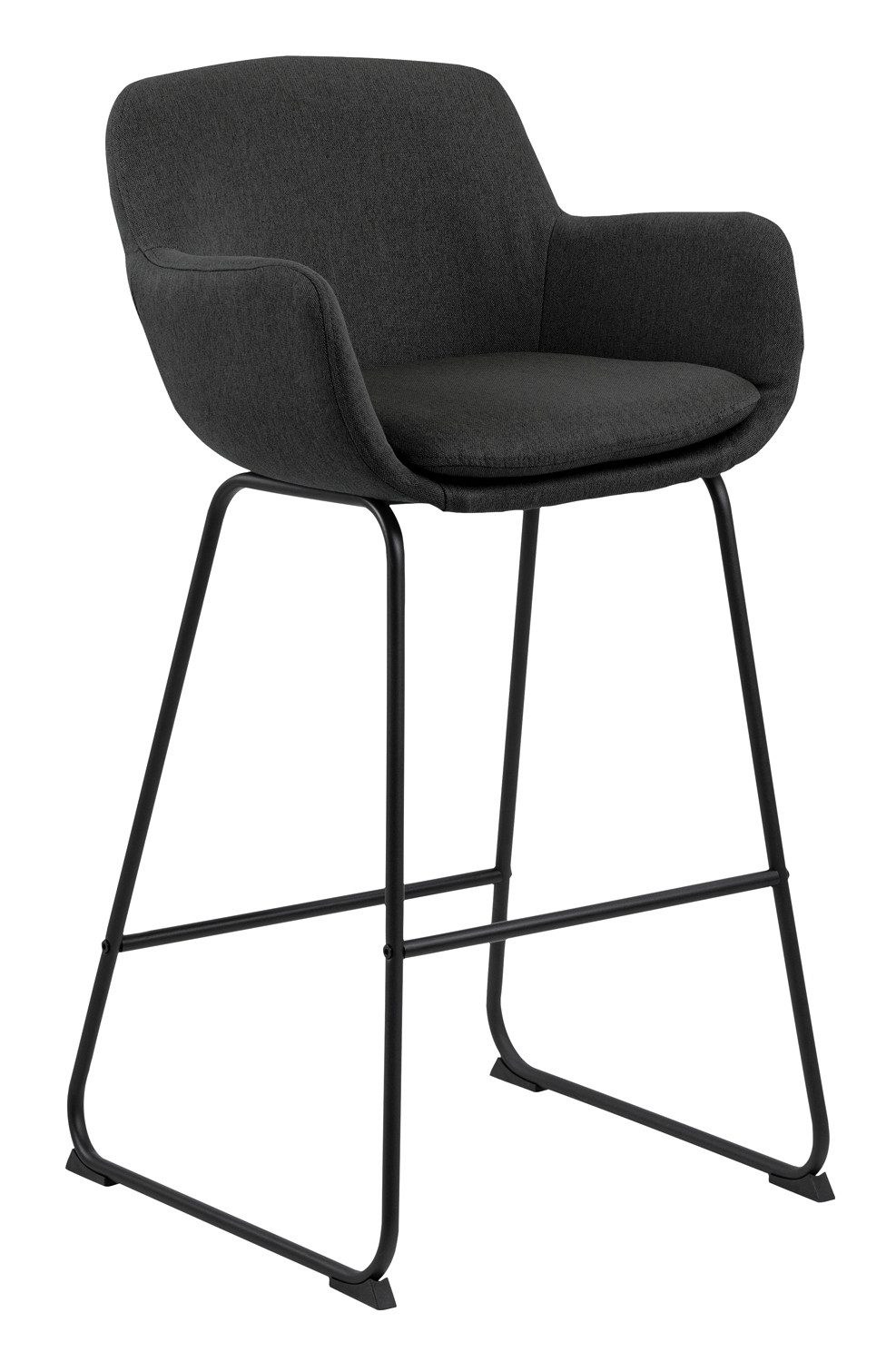 Barhocker LISA, H 100 cm, Dunkelgrau, Schwarz matt