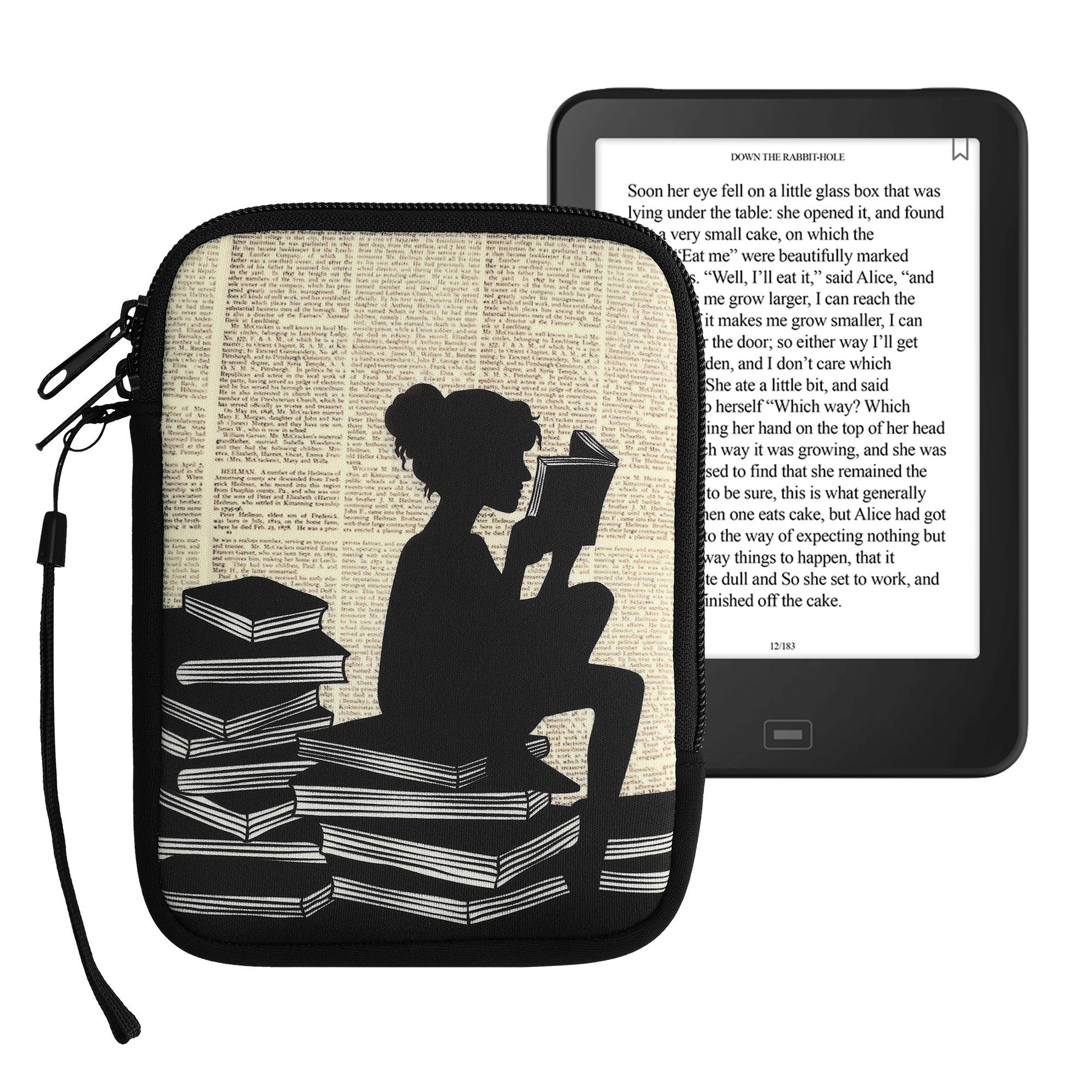kwmobile E-Reader-Hülle Tasche für eReader, Neopren Hülle Schutzhülle - 17 x 12 x 2 cm Innenmaße