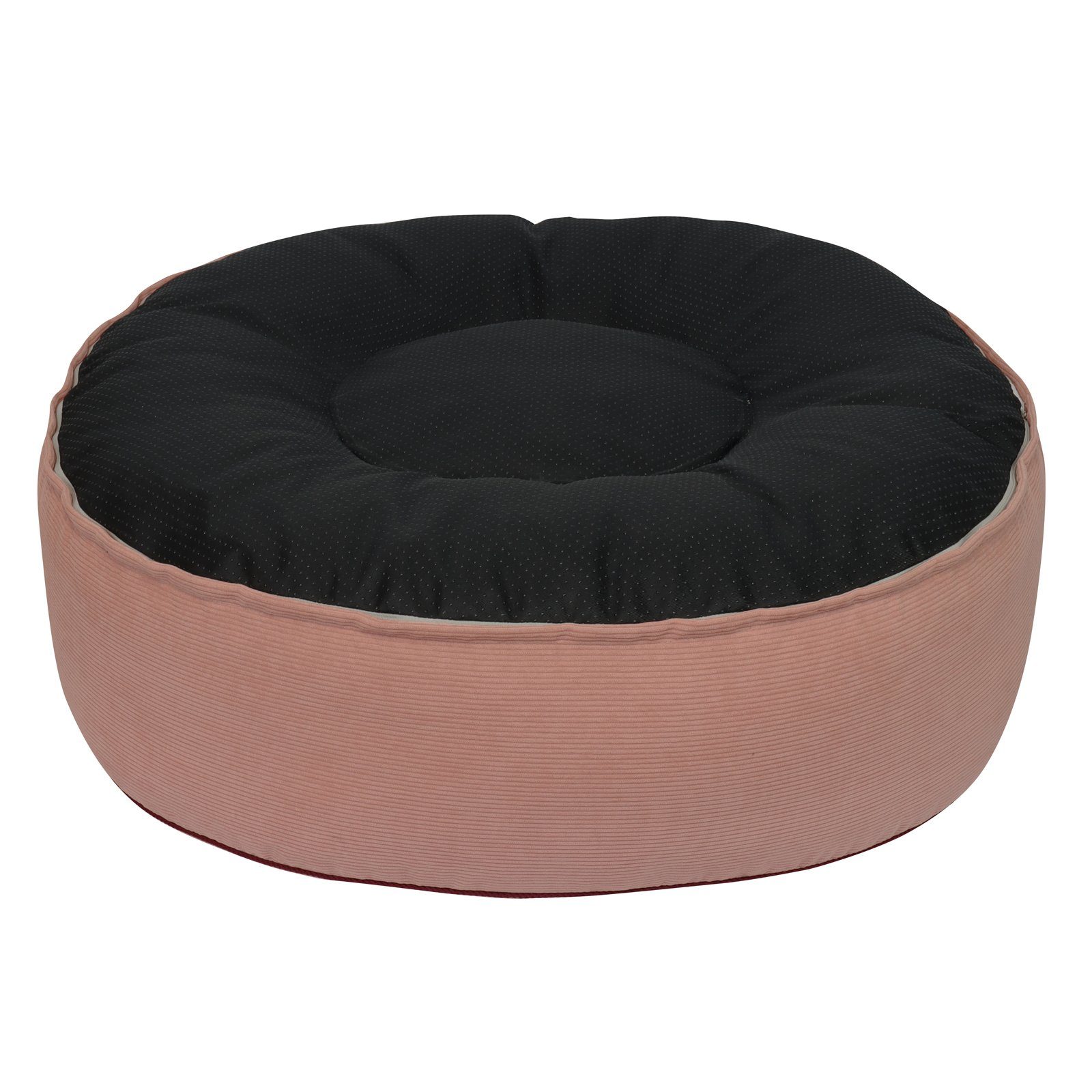 Mr. Cuddles Tierbett Lilly, Rundes Hundekissen, waschbarer Kord-Bezug, Tragegriff, Rosa, M: 80 cm