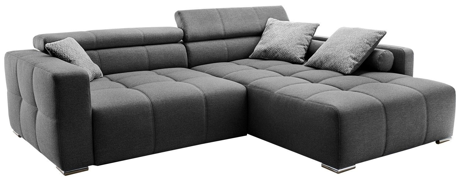 Sofa Polsterecke SALERNO, Grau, Flachgewebe