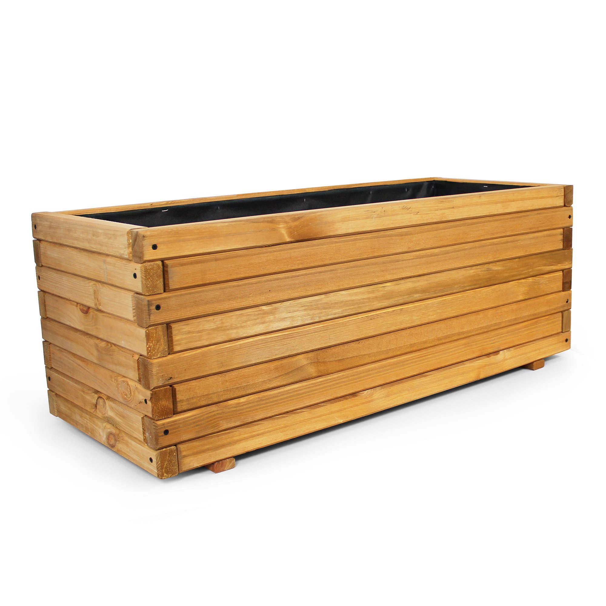 BooGardi Pflanzkübel Pflanzkasten Holz mit Vlies (Hochbeet 90cm naturbraun) günstig online kaufen