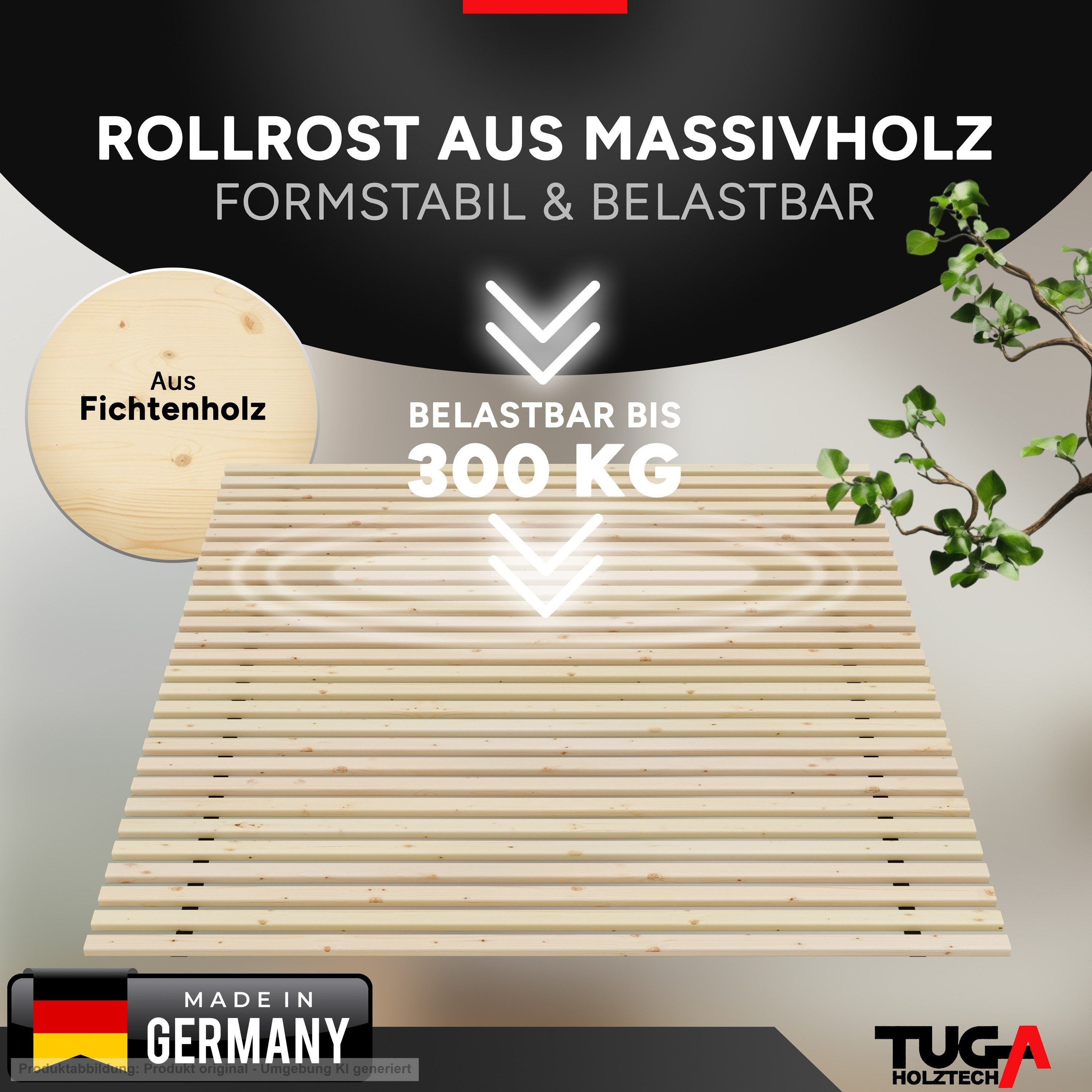 Rollrost Rollrost " Lamellen - Xandi " Lattenrost 24 mm 90 x 190 cm, TUGA-Holztech, 70cm 80cm 90cm 100cm 120cm 140cm 160cm 180cm 200cm Lg190 200 210 220cm – Bild 2 von 5