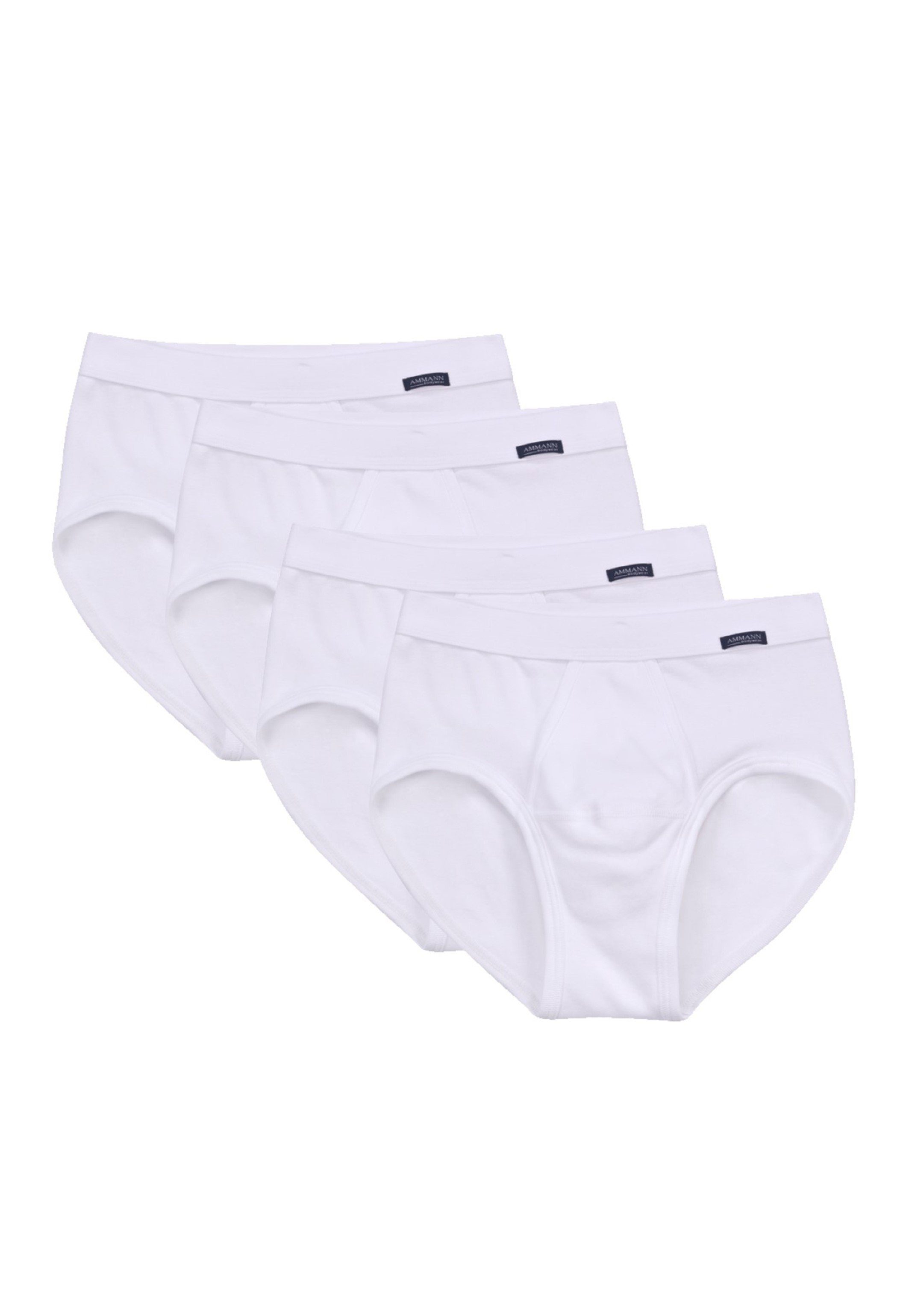Ammann Slip 4er Mit Qualität Slip Eingriff Organic 4-St) - Unterhose - - / Feinripp (Spar-Set, Cotton Pack Feinripp Baumwolle