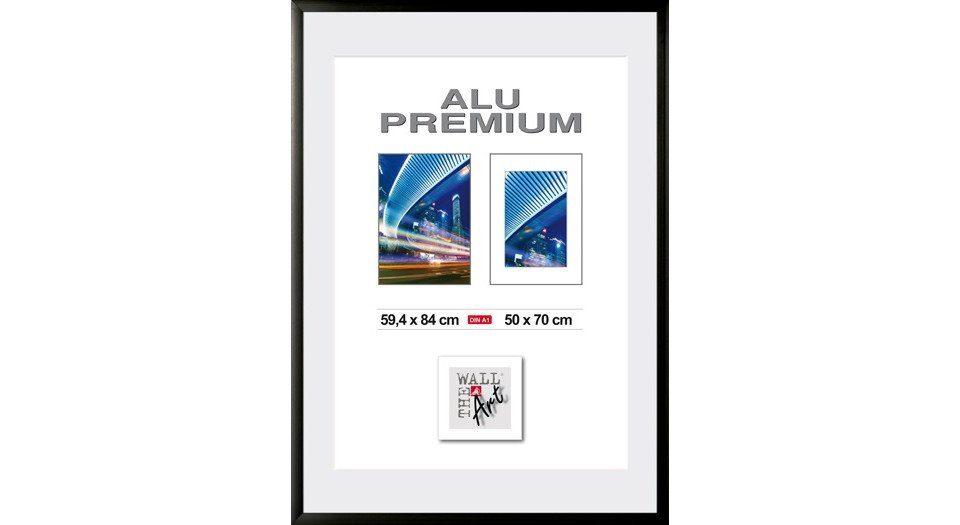 The Wall - the art of framing AG Bilderrahmen Aluminiumrahmen Quattro schwarz, 59,4 x 84 cm (DIN