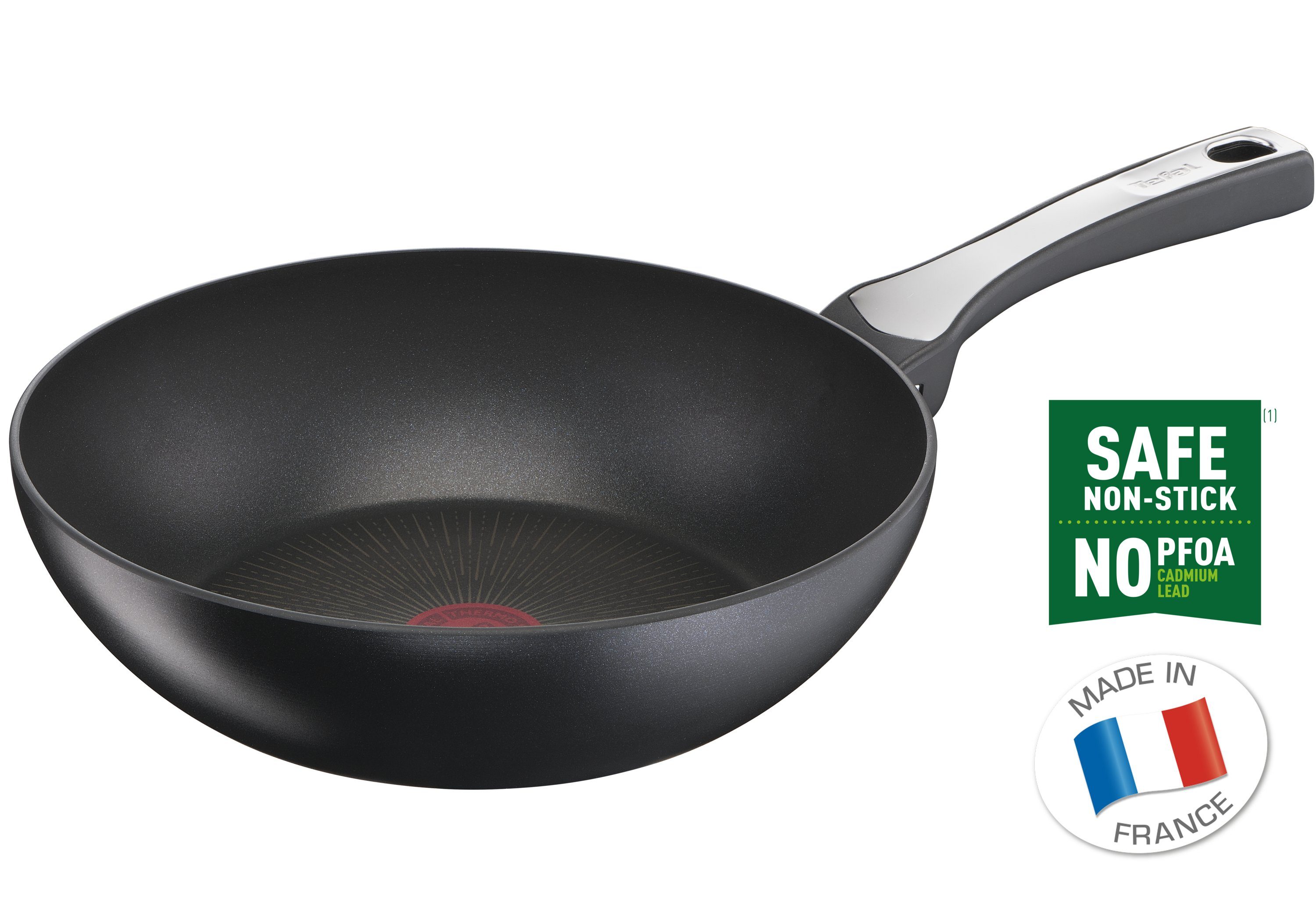 Tefal Wok WOK Pfanne Ø 28 cm G25919 Bratpfanne kratzfest Titanium Antihaft, Aluminium (1-tlg)