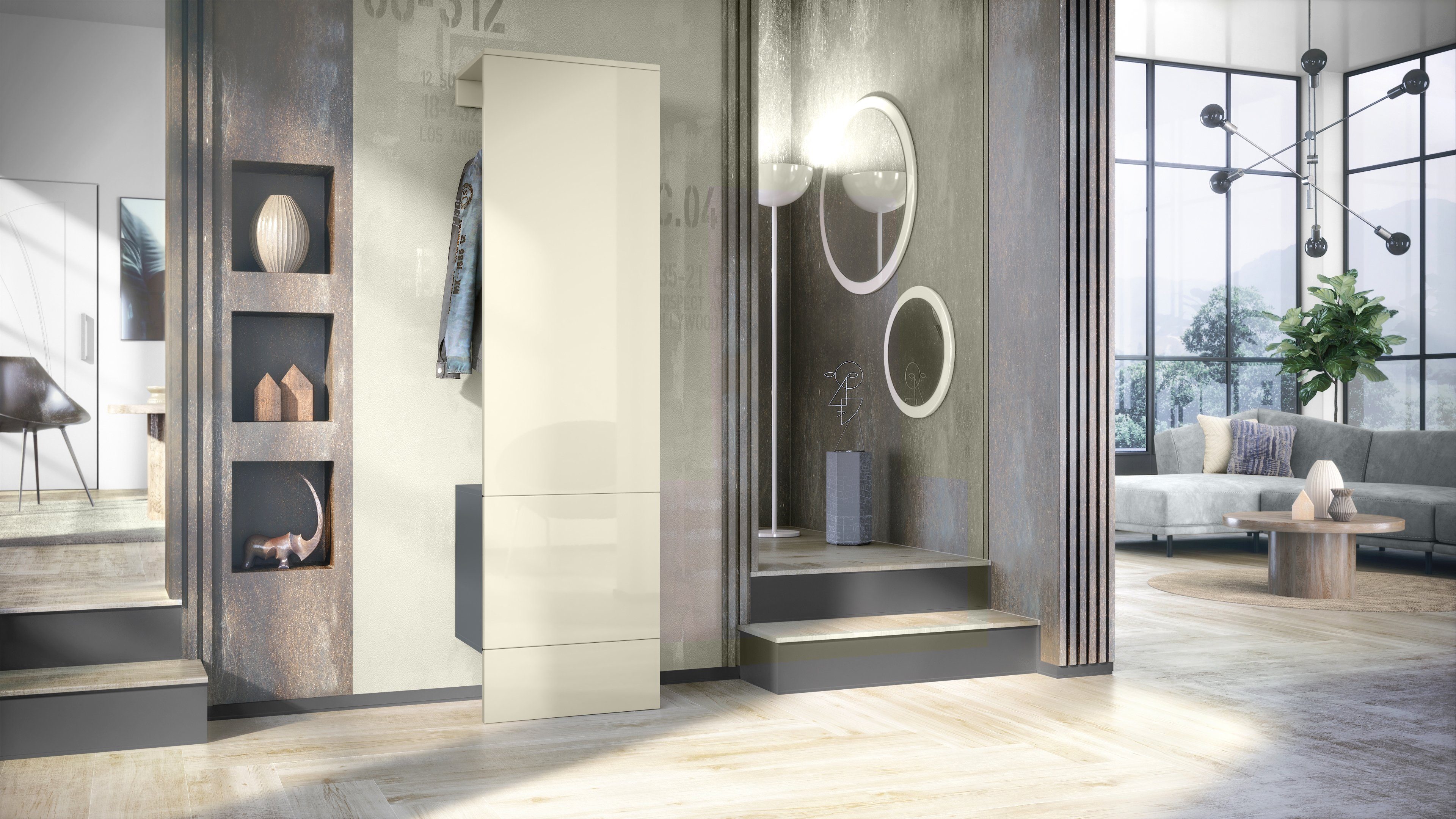 Vladon Garderoben-Set Carlton Set 5, (Wandgarderobe bestehend aus, mit inte günstig online kaufen