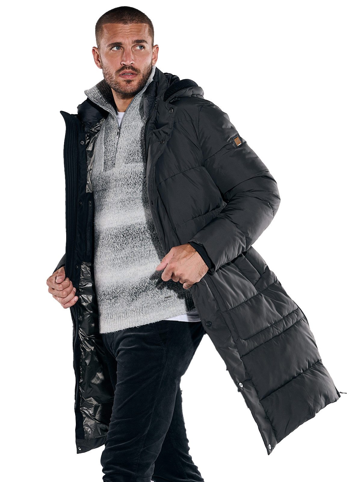 emilio adani Kurzmantel emilio adani Herren Mantel regular, Anthrazit günstig online kaufen