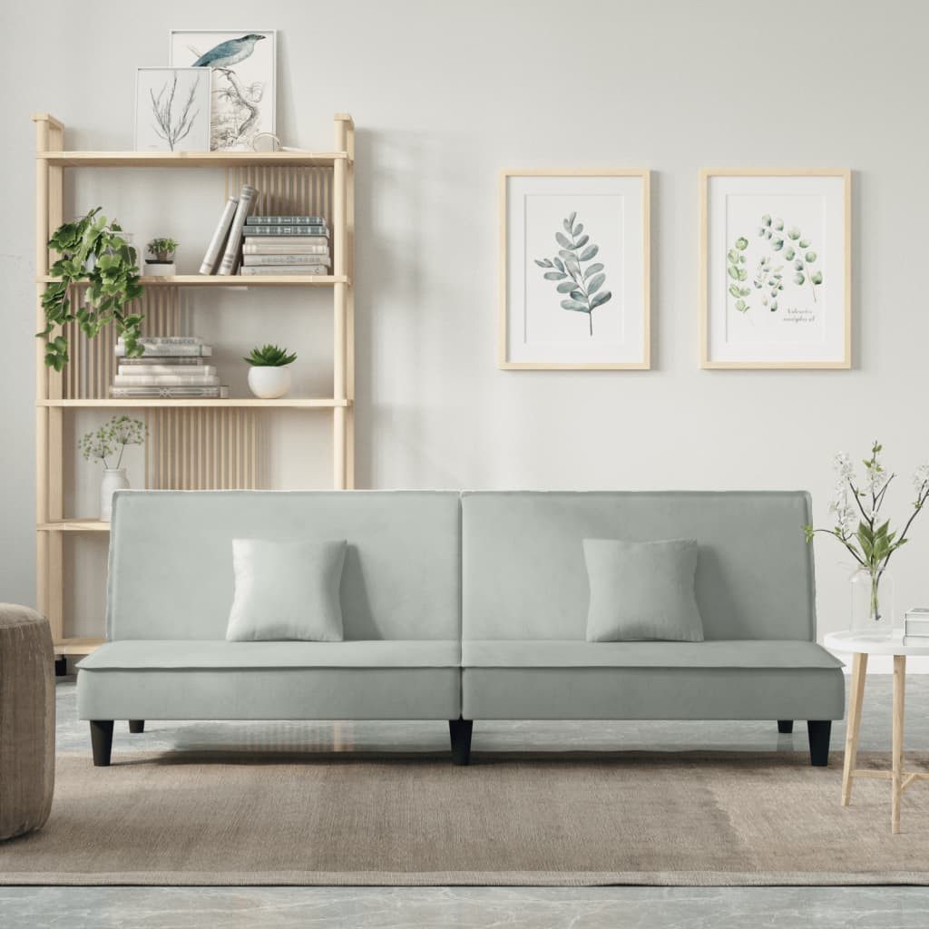 vidaXL Sofa Schlafsofa Hellgrau Samt Schlafcouch Sofa Couch Gästebett günstig online kaufen