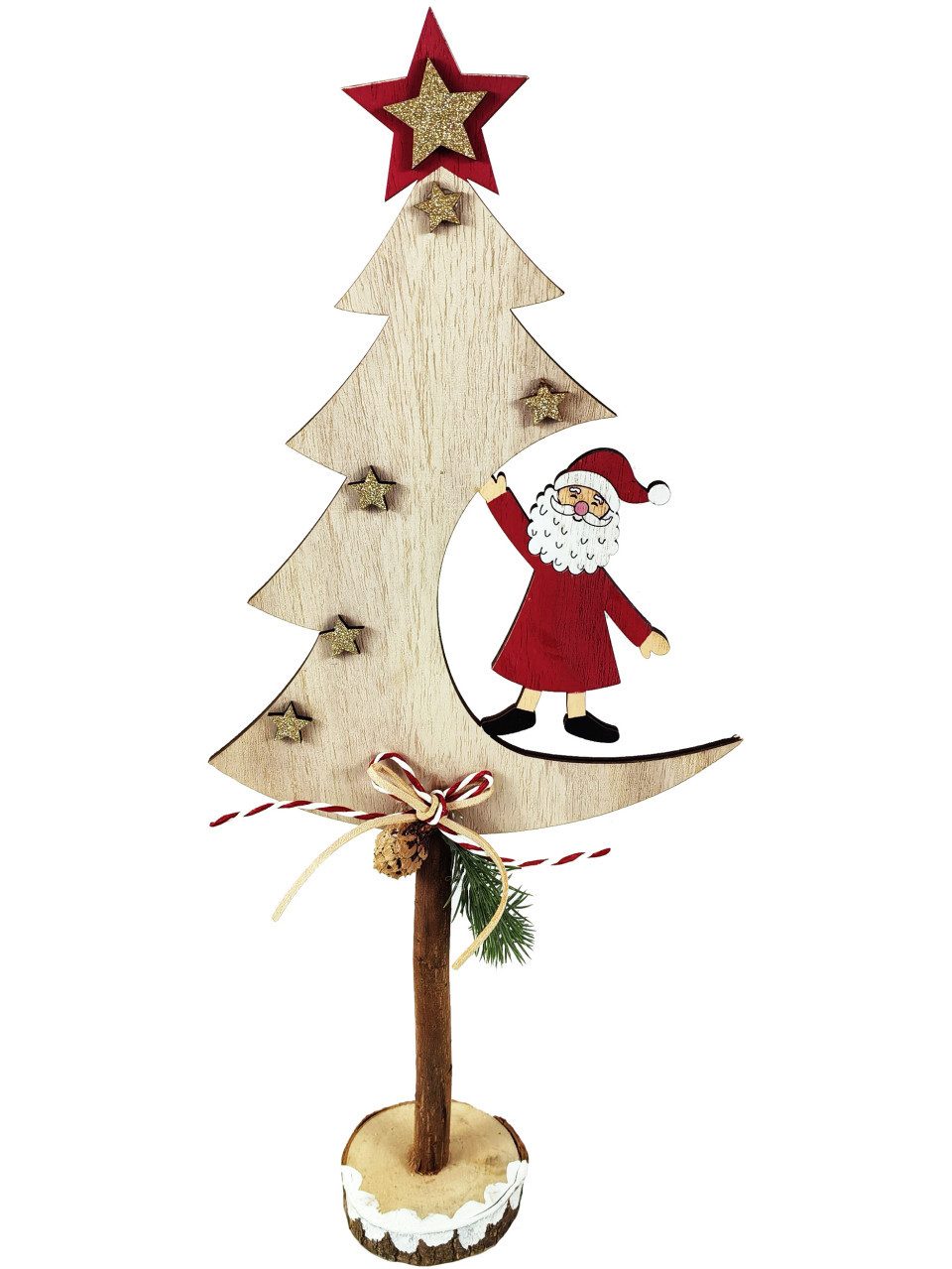 Trend Line Dekofigur TrendLine Dekofigur Holz Tannenbaum Weihnachtsmann günstig online kaufen