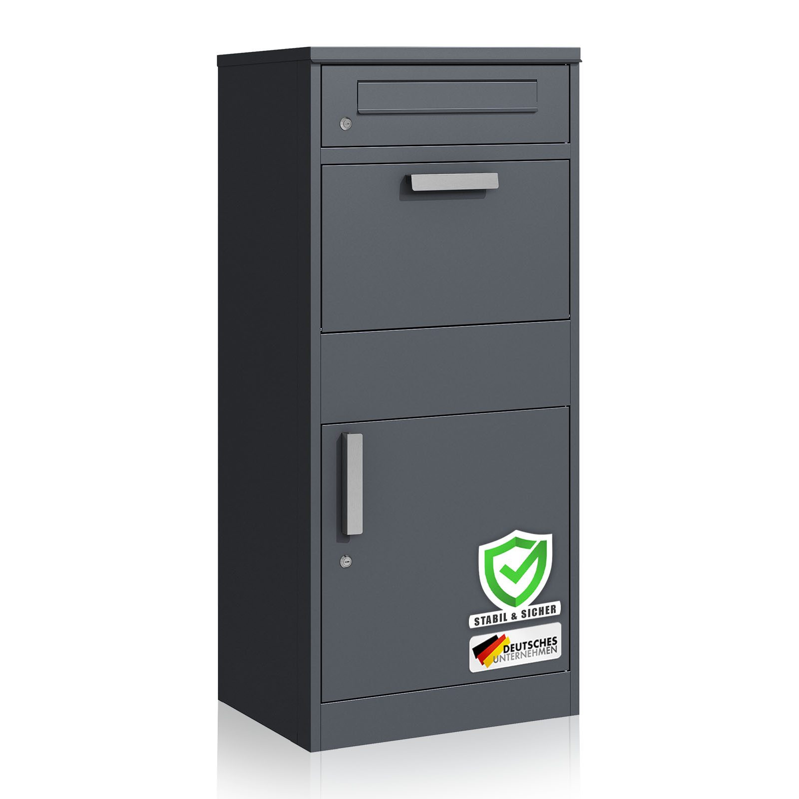 Kubus Paketbox mit Briefkasten Mathieu, Stahl-Paketkasten mit wasserfestem günstig online kaufen