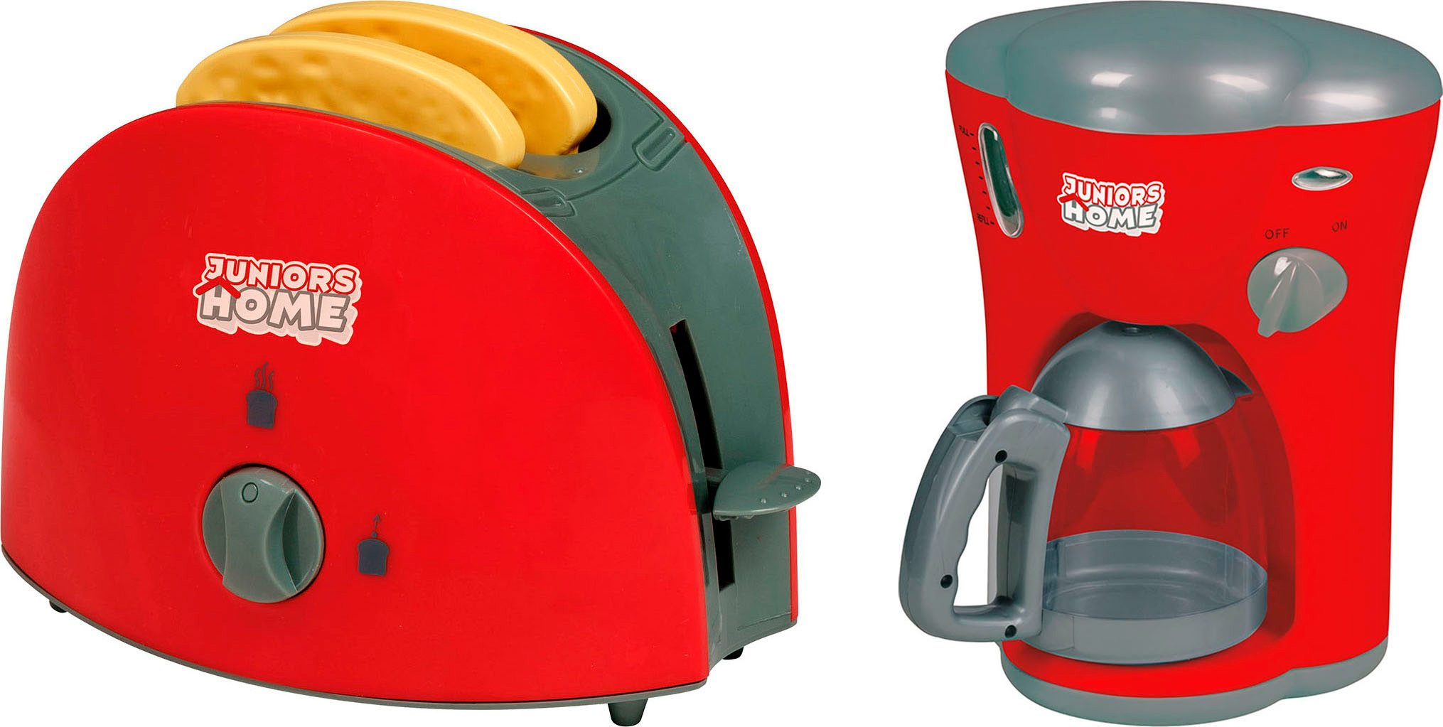 Happy People Kinder-Haushaltsset Toaster und Kaffeemaschine, mit Licht- und Soundeffekt