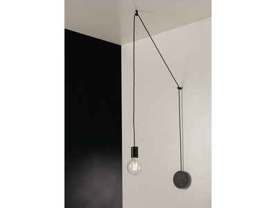 LUCE Design Pendelleuchte, ohne Leuchtmittel, minimalistische Industrial für über-n Esstisch hängend, Schwarz L: 5m