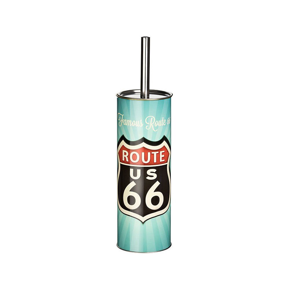 WENKO WC-Reinigungsbürste WC Garnitur Vintage Route 66 Klobürstenhalter 37,5 cm hoch Stahl, Bad, (Bürste)