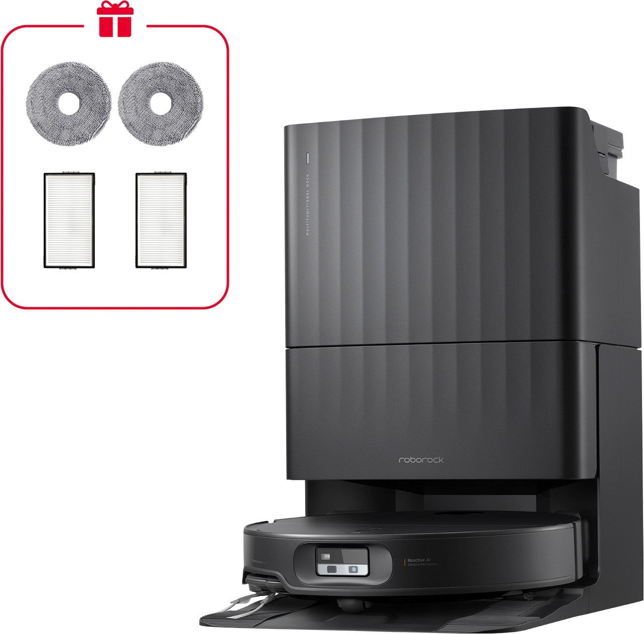 Roborock Saugroboter Qrevo Edge 2X, 60 W, mit Beutel, 25.000 Pa HyperForce-Saugkraft, Multifunktionsstation