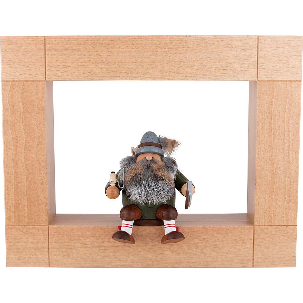 KWO Kunstgewerbe Werkstätten Räuchermännchen Zierrahmen für Kantenhocker, natur (42x33cm) von KWO