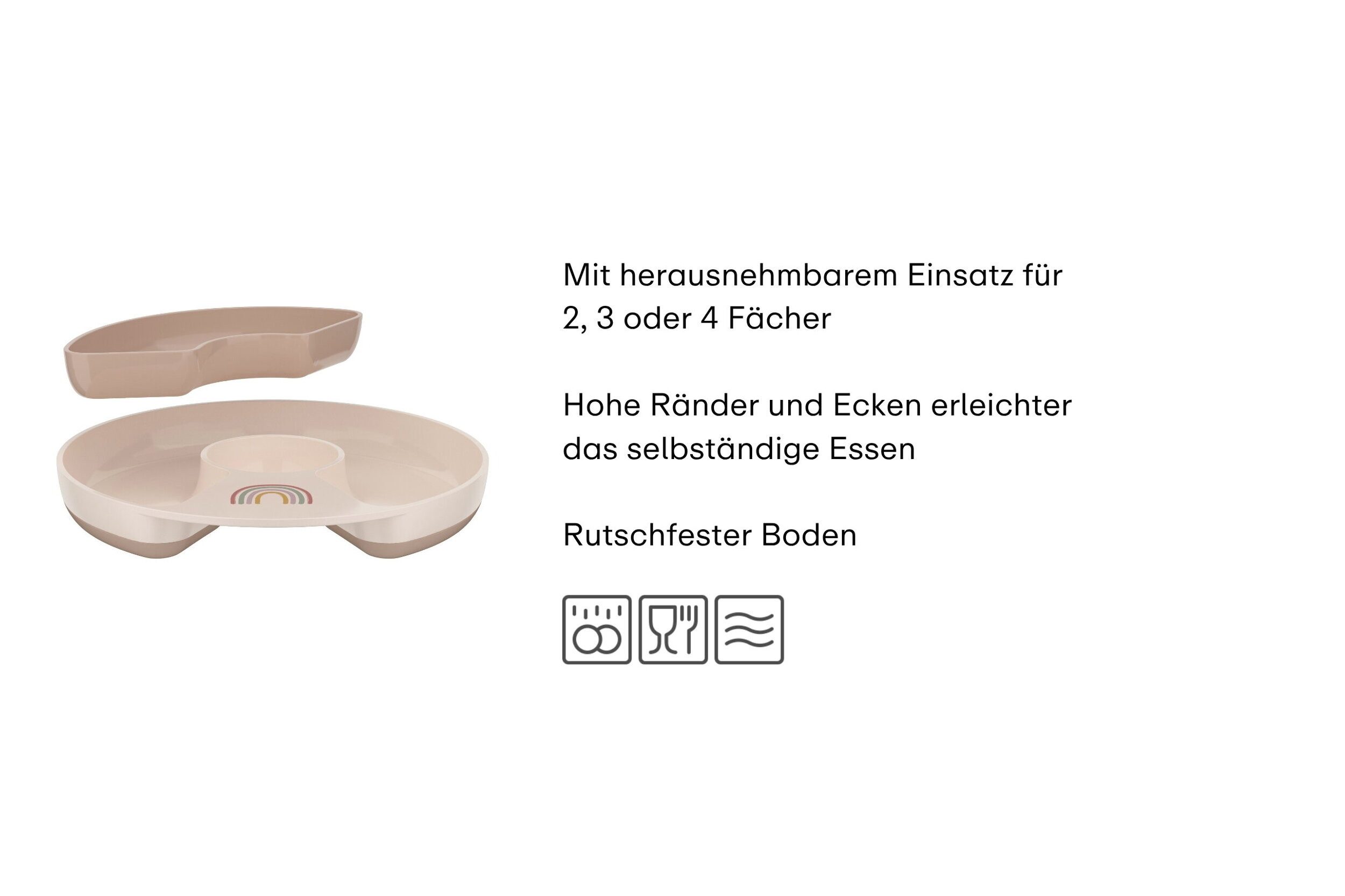 Mepal Kinderbesteck Mepal Mio Kinderteller mit Unterteilung - Sunshine & Rainbow