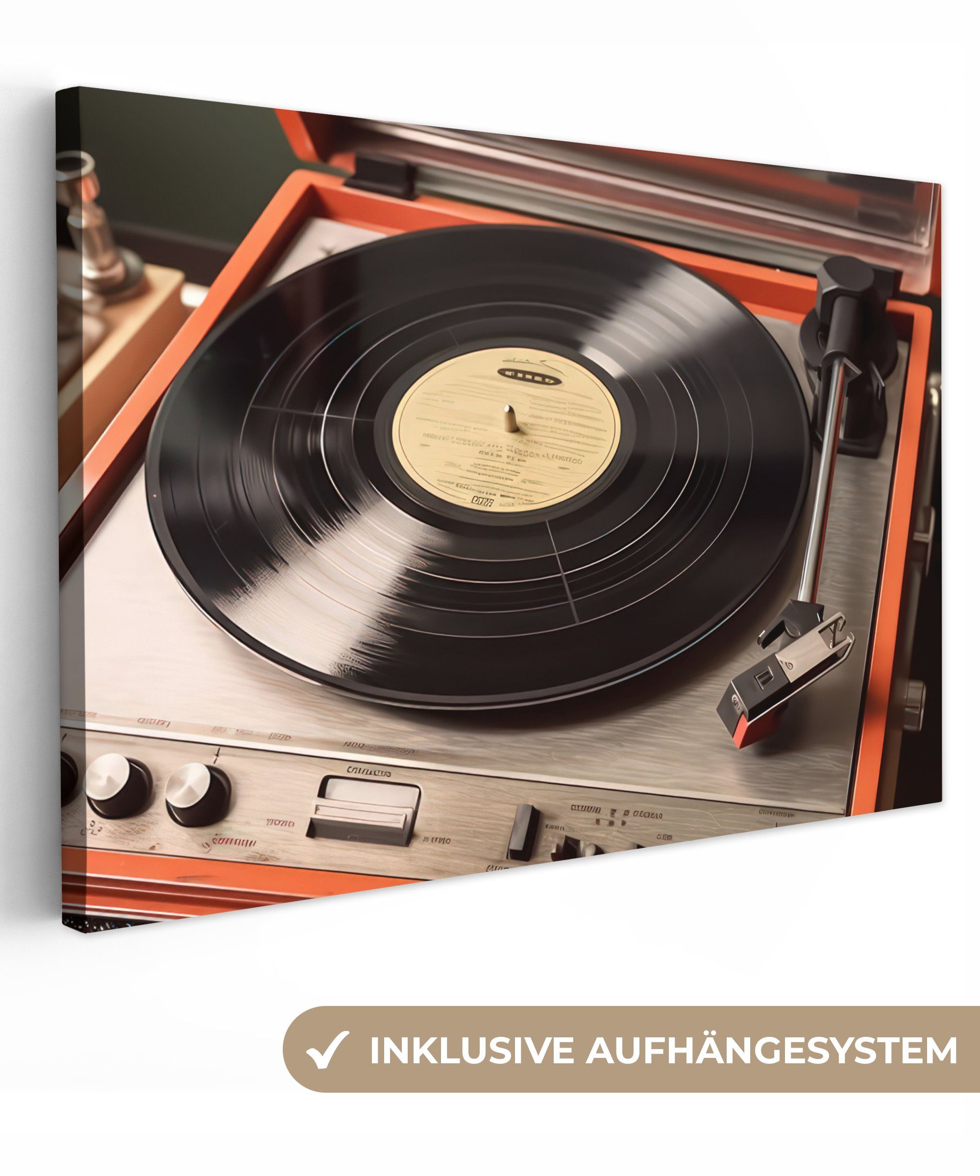 OneMillionCanvasses® Leinwandbild Vintage - Plattenspieler - günstig online kaufen
