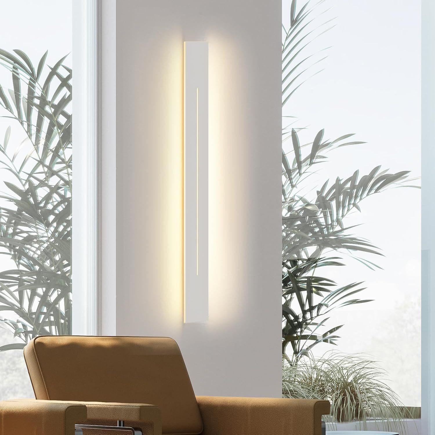 ZMH LED Wandleuchte Wandlampe innen weiß/schwarz 30cm 60cm 100cm, LED fest integriert, warmweiß, lange moderne Wandlampe für Wohnzimmer Schlafzimmer