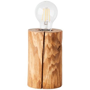 Lightbox Tischleuchte, ohne Leuchtmittel, Tischlampe, 15 cm Höhe, Ø 10 cm, E27, max. 25 W, Schalter, Holz