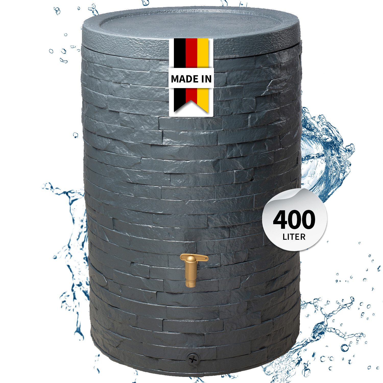4rain Regentonne ARONDO Regentonne 400 Liter graphite grey, 400 l