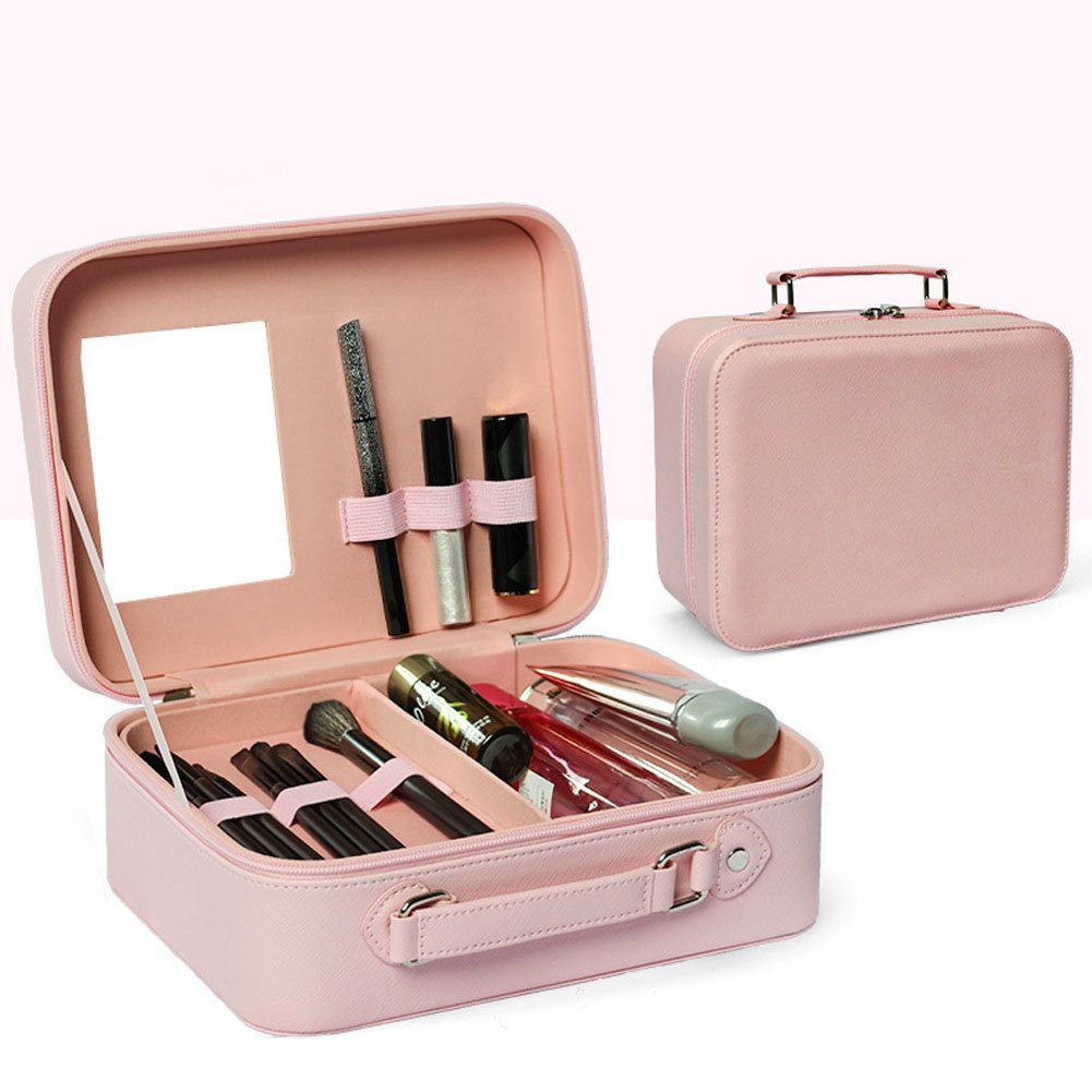 HAMÖWO Kosmetiktasche Kosmetiktasche Portable Tasche,Wasserdicht Up Make Reise Rosa