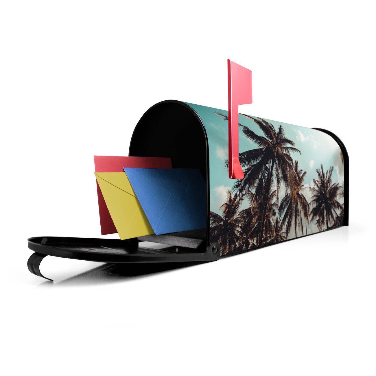 schwarz x 22 51 Unter Mississippi Briefkasten x (Amerikanischer Palmen banjado Amerikanischer cm USA), aus Mailbox Briefkasten, 17 original
