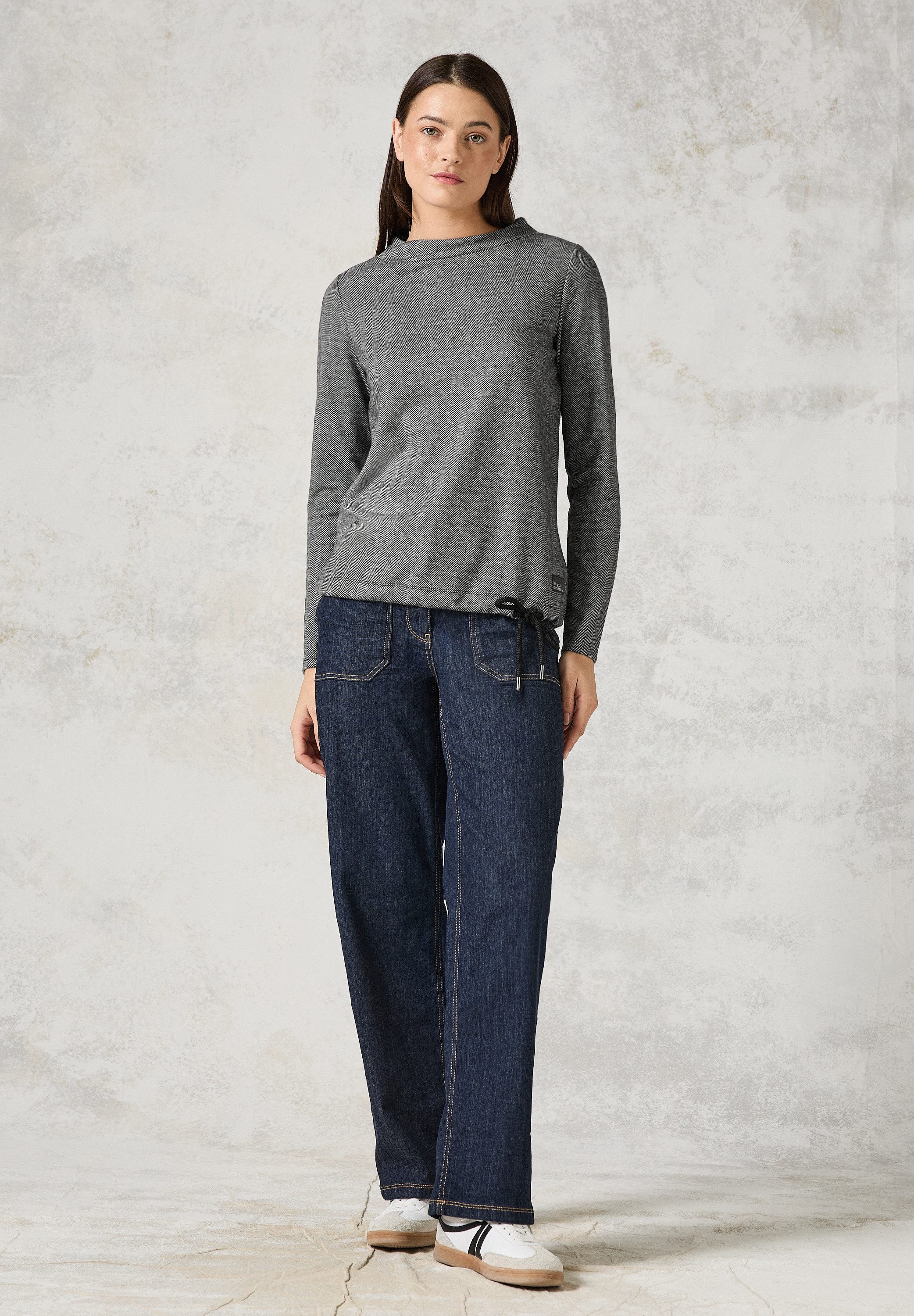 CECIL Langarmshirt mit Kragen