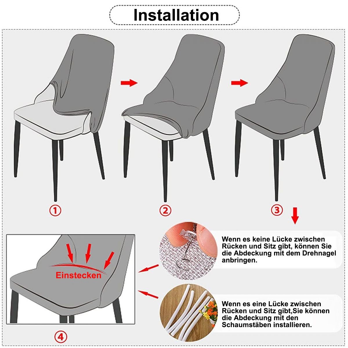 Stuhlhusse Ohrensessel-Bezüge, Stretch-Fit-Esszimmerstuhl-Bezüge, Juoungle