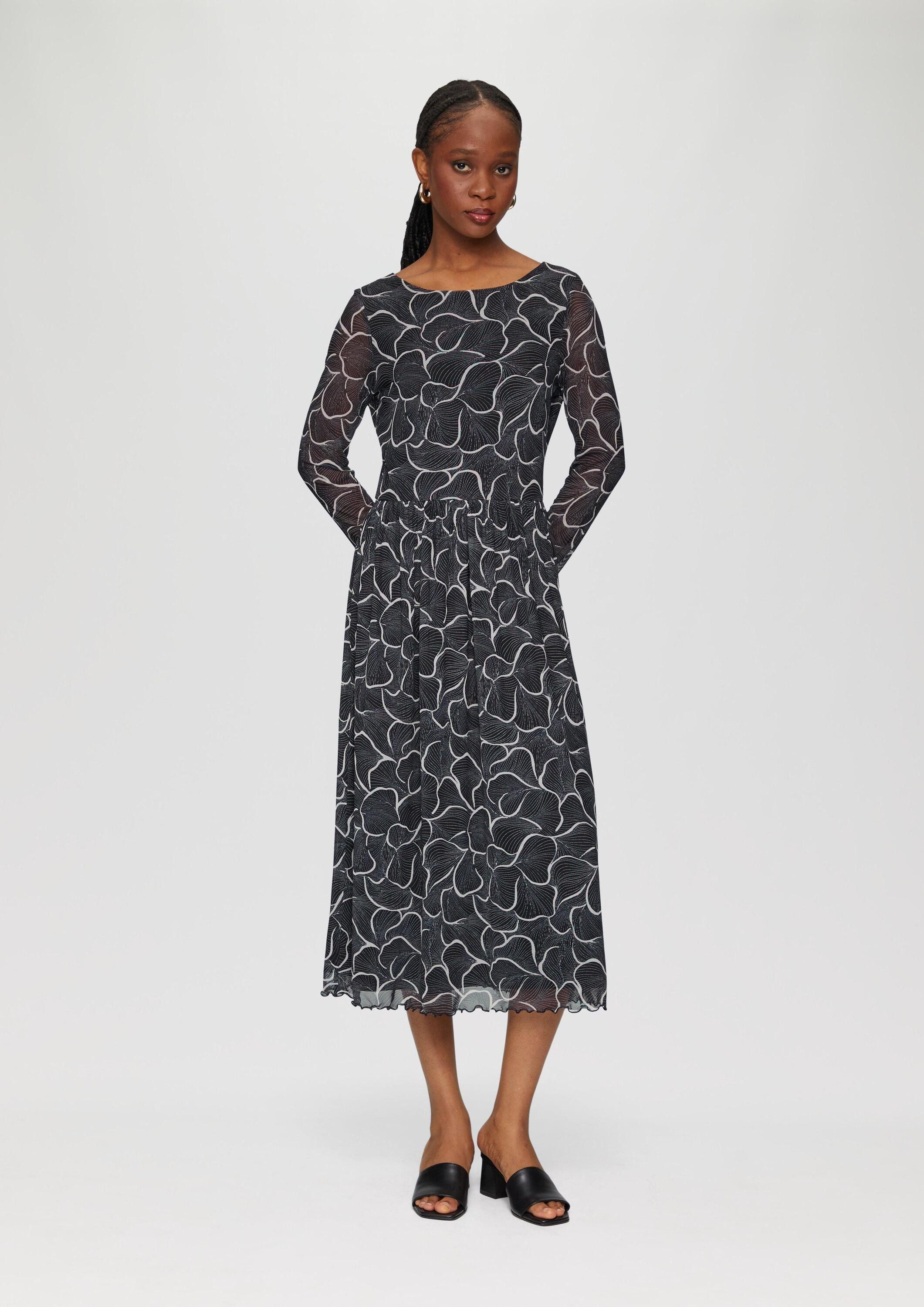 s.Oliver Midikleid Kleid Mesh-Kleid mit U-Boot-Ausschnitt günstig online kaufen